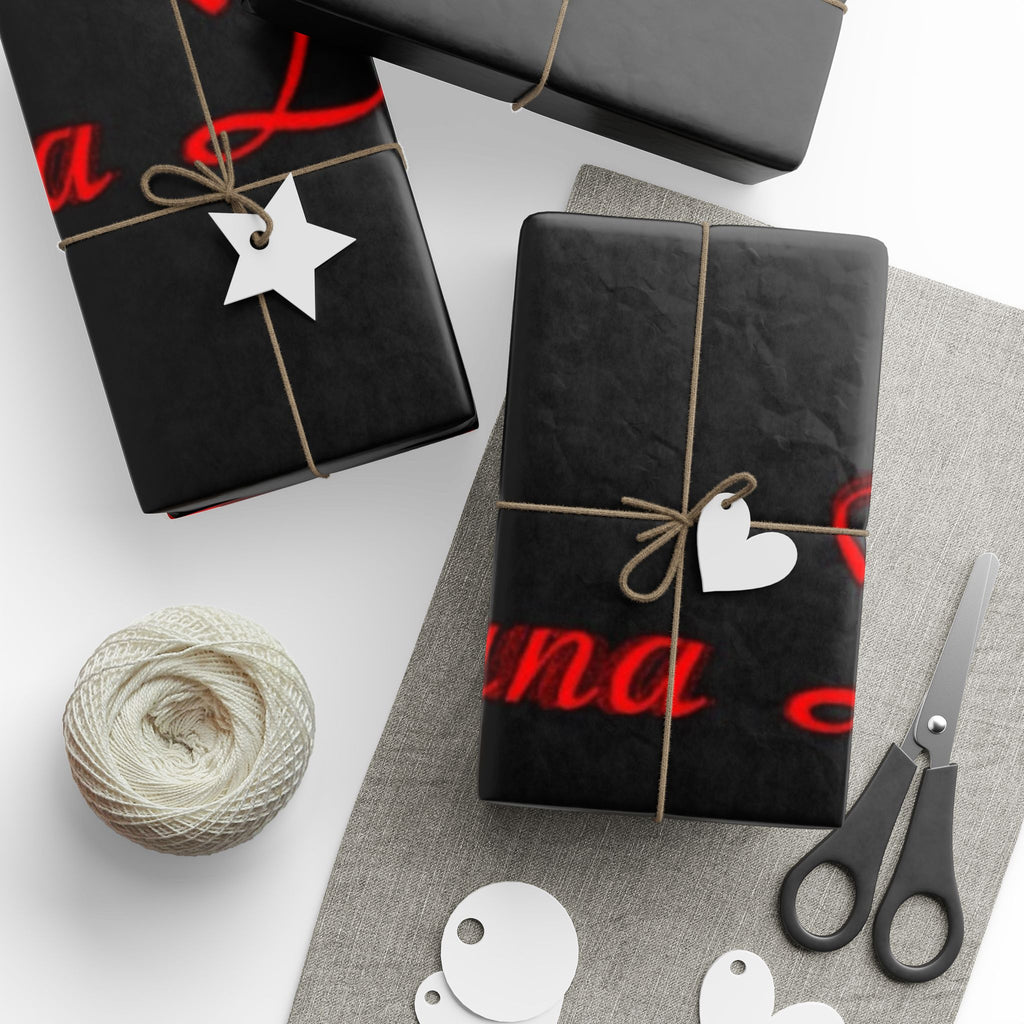 Elegant Lana Del Rey Wrapping Paper, Gift Wrapping, Black Paper with Kiss Design, Trendy Holiday Wrap, Unique Party Supplies