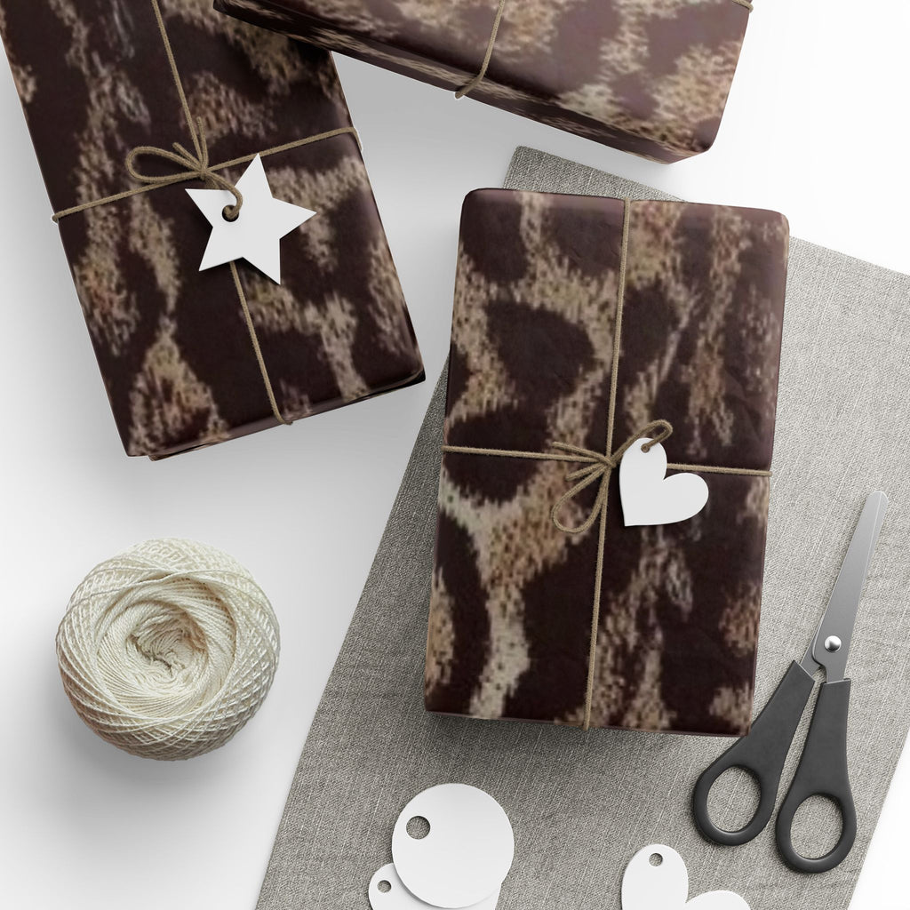 Chic Animal Print Wrapping Paper, Birthday Gift Wrap, Elegant Holiday Decor, Modern Gift Wrapping, Unique Packaging Solution