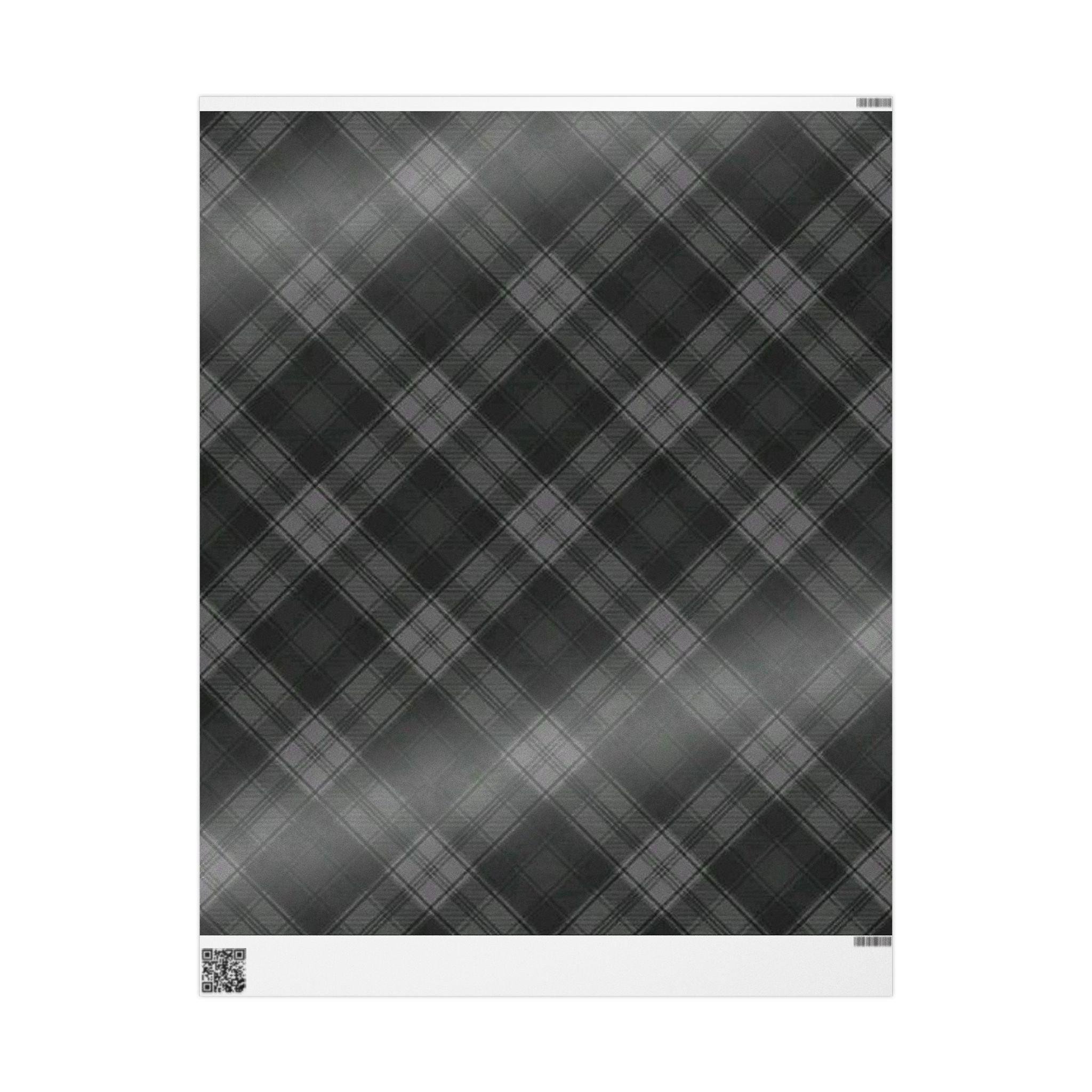 Elegant Black Plaid Wrapping Paper, Versatile Gift Wrap for Holidays, Birthdays, Weddings, and Special Occasions