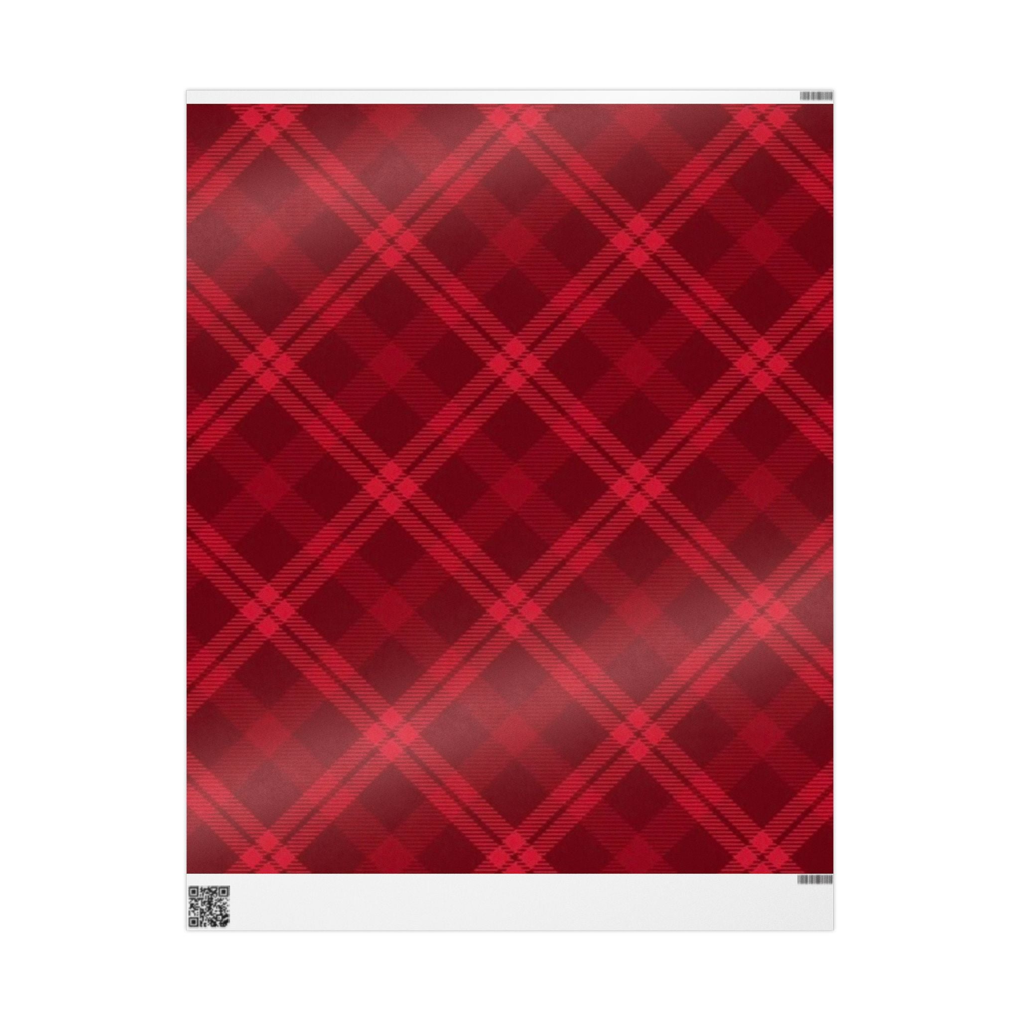Festive Plaid Wrapping Paper Roll, Christmas Gift Wrap, Holiday Packaging, Rustic Red Wrap, Eco-Friendly Wrapping Paper