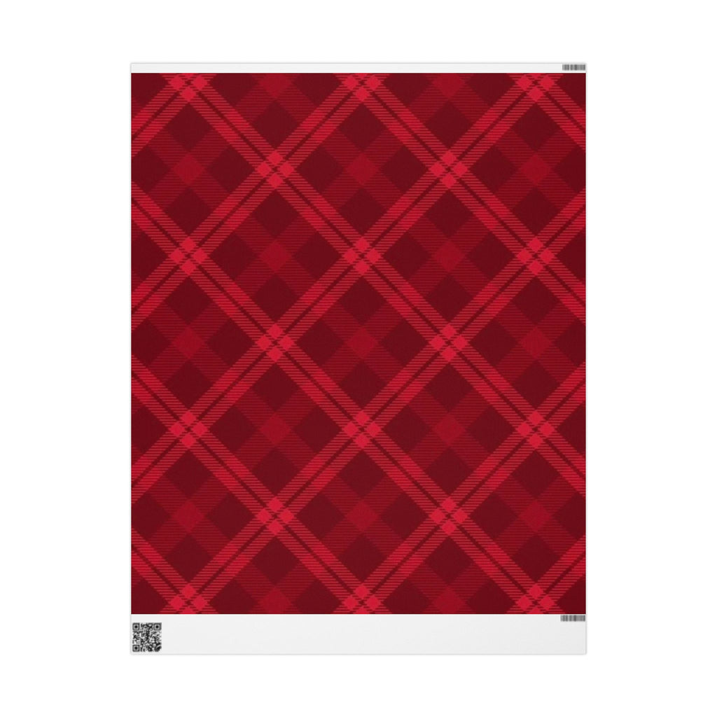 Festive Plaid Wrapping Paper Roll, Christmas Gift Wrap, Holiday Packaging, Rustic Red Wrap, Eco-Friendly Wrapping Paper