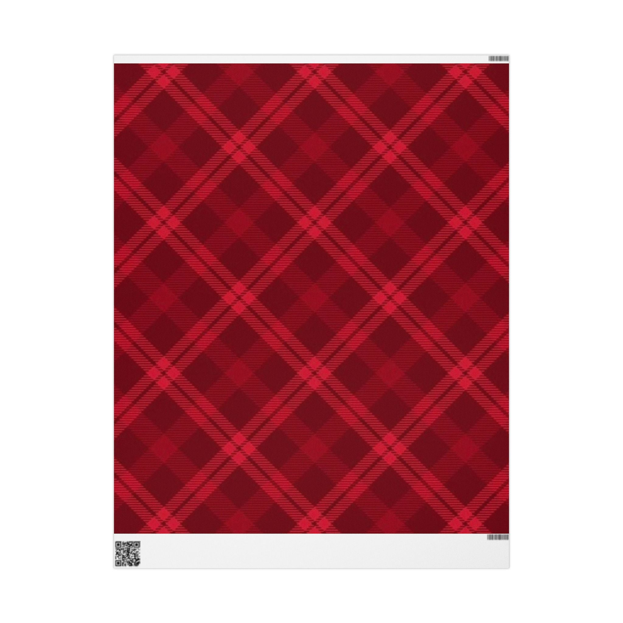 Festive Plaid Wrapping Paper Roll, Christmas Gift Wrap, Holiday Packaging, Rustic Red Wrap, Eco-Friendly Wrapping Paper