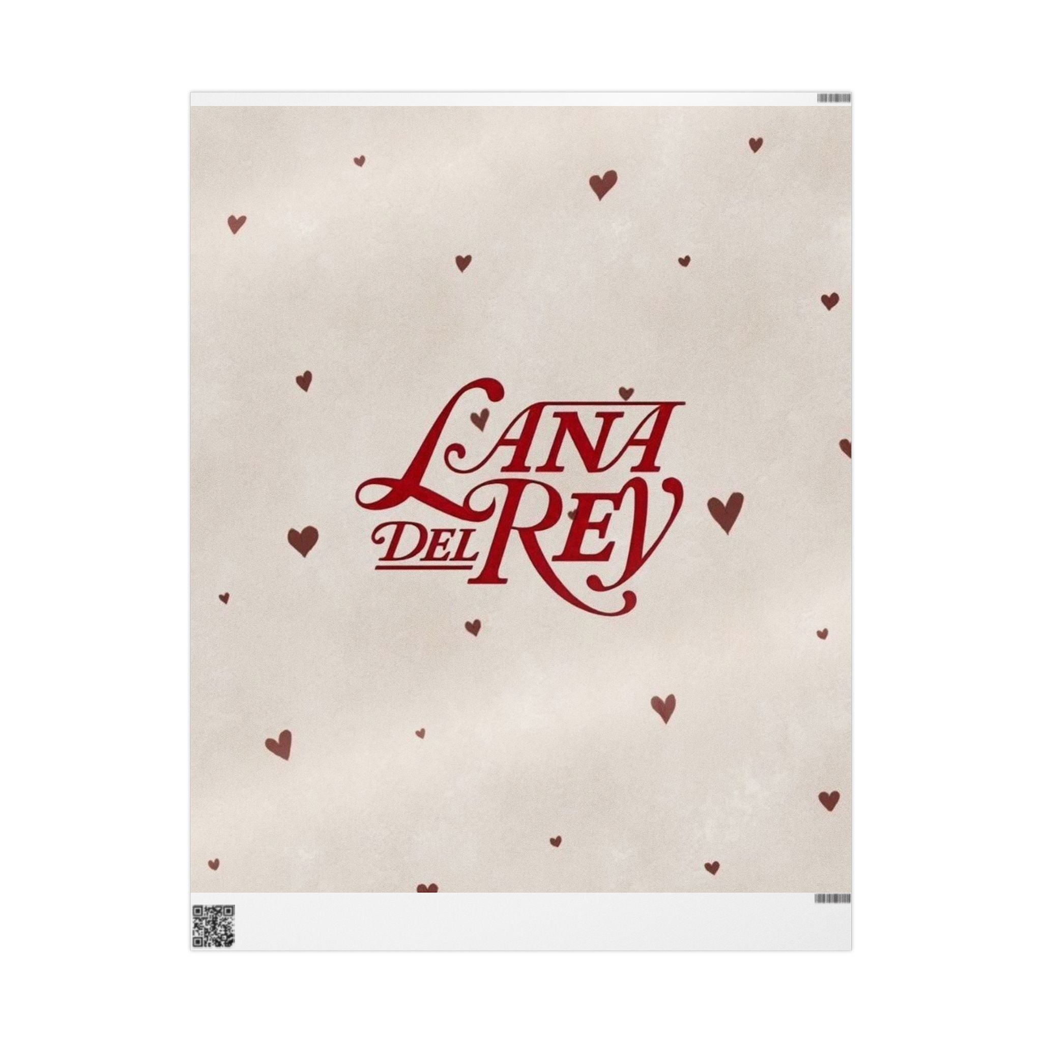 Lana Del Rey Heart Pattern Wrapping Paper, Gift Wrap for Birthdays, Anniversaries, Holidays, Artsy Presents, Customized Packaging