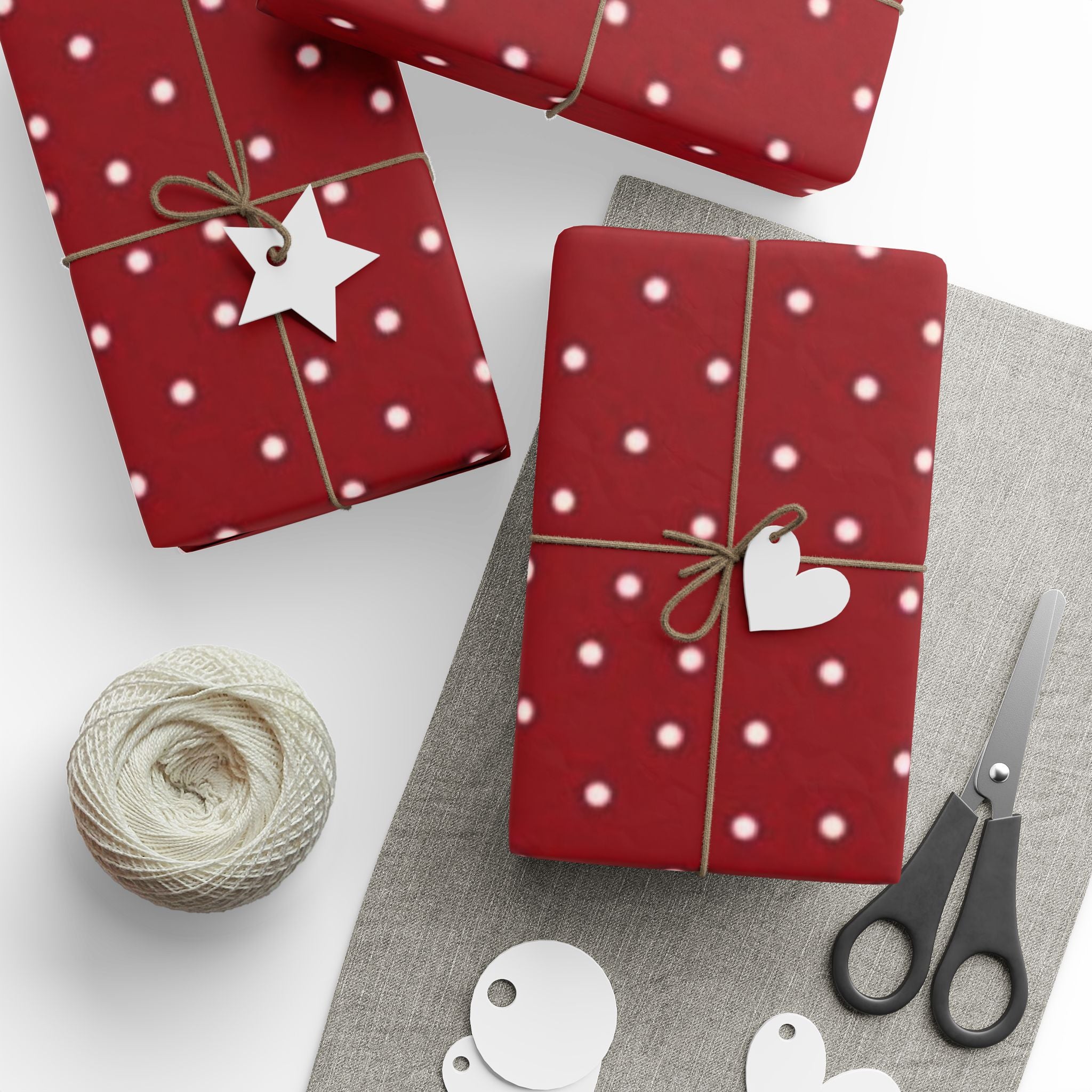 Festive Wrapping Paper for All Occasions - Christmas, Birthdays, Holidays, Parties, Gift Wrap, Red Polka Dots