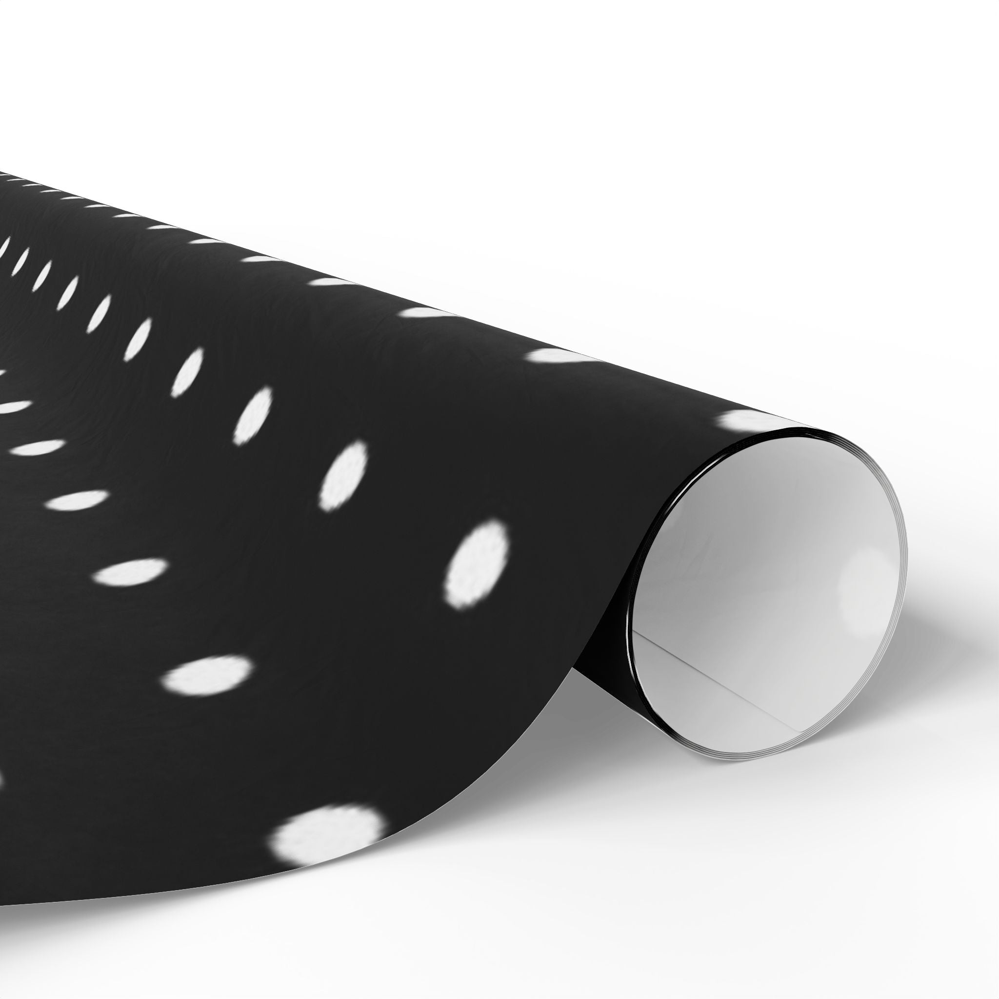 Stylish Polka Dot Wrapping Paper, Gift Wrap for Birthdays, Holidays, Parties, Elegant Black and White Design, Versatile Gift Packaging