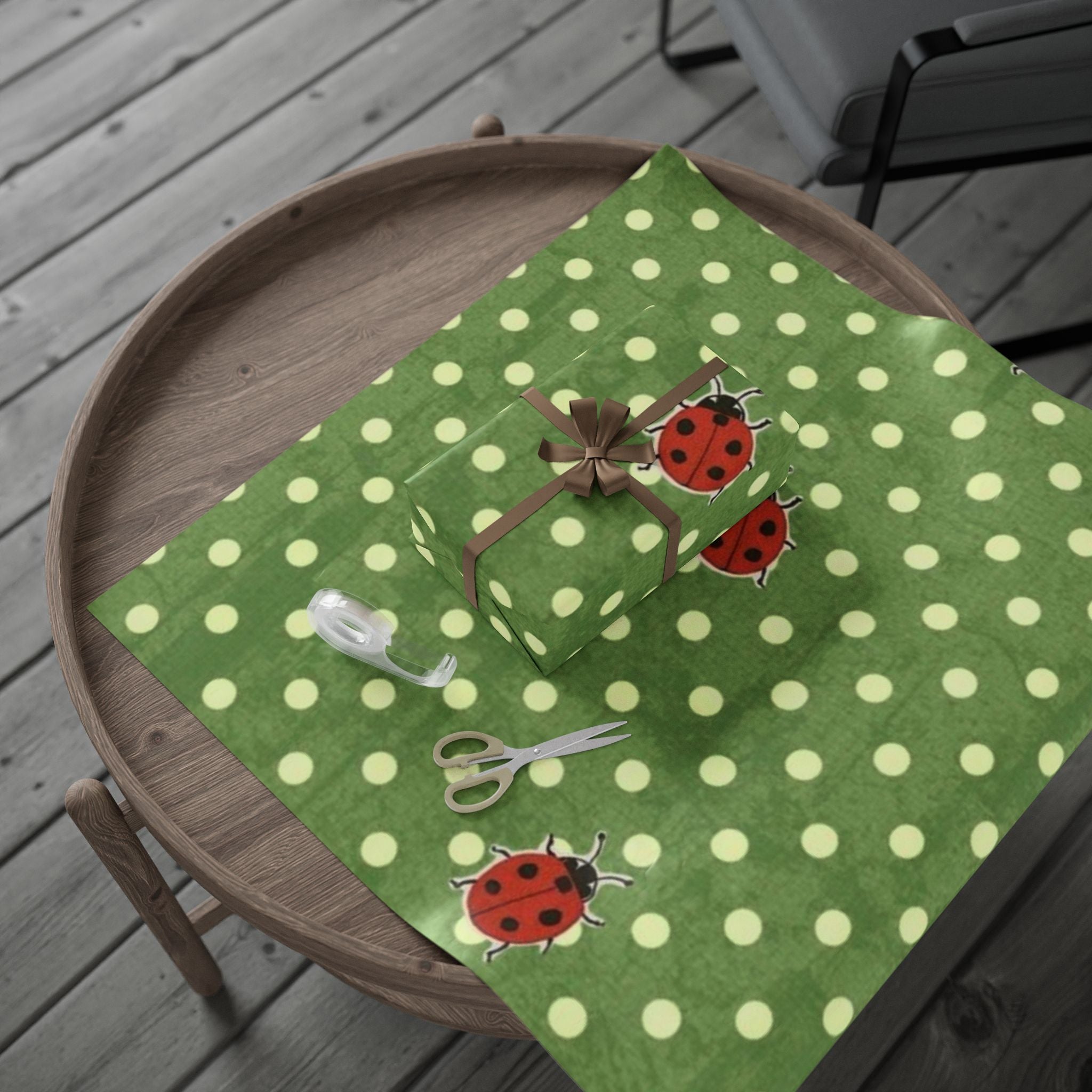 Ladybug Polka Dot Wrapping Paper, Eco-Friendly Gift Wrap for All Occasions, Birthday, Christmas, Party Decor, Unique Gift Presentation