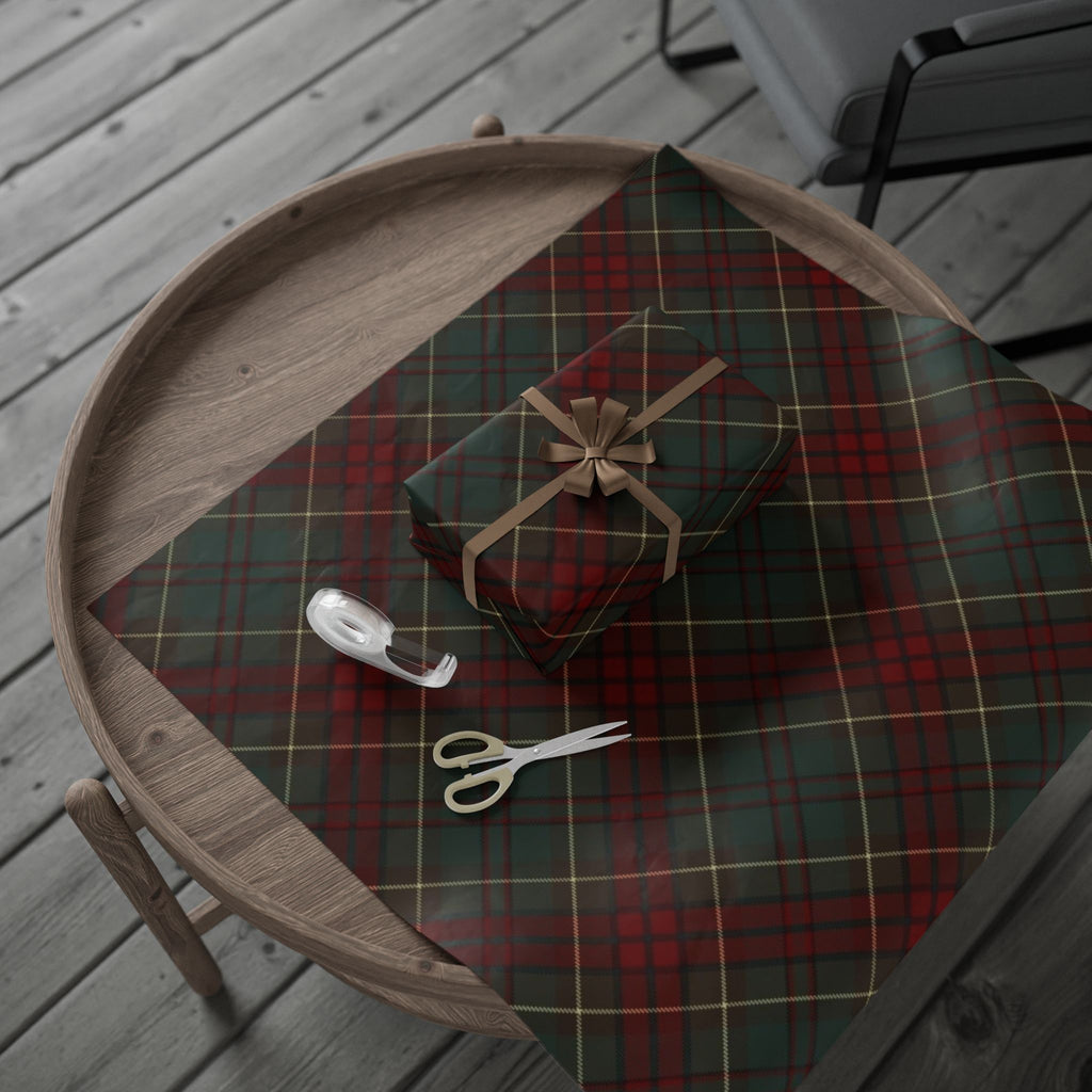 Plaid Wrapping Paper Roll — Classic Red & Green Tartan Gift Wrap for Christmas