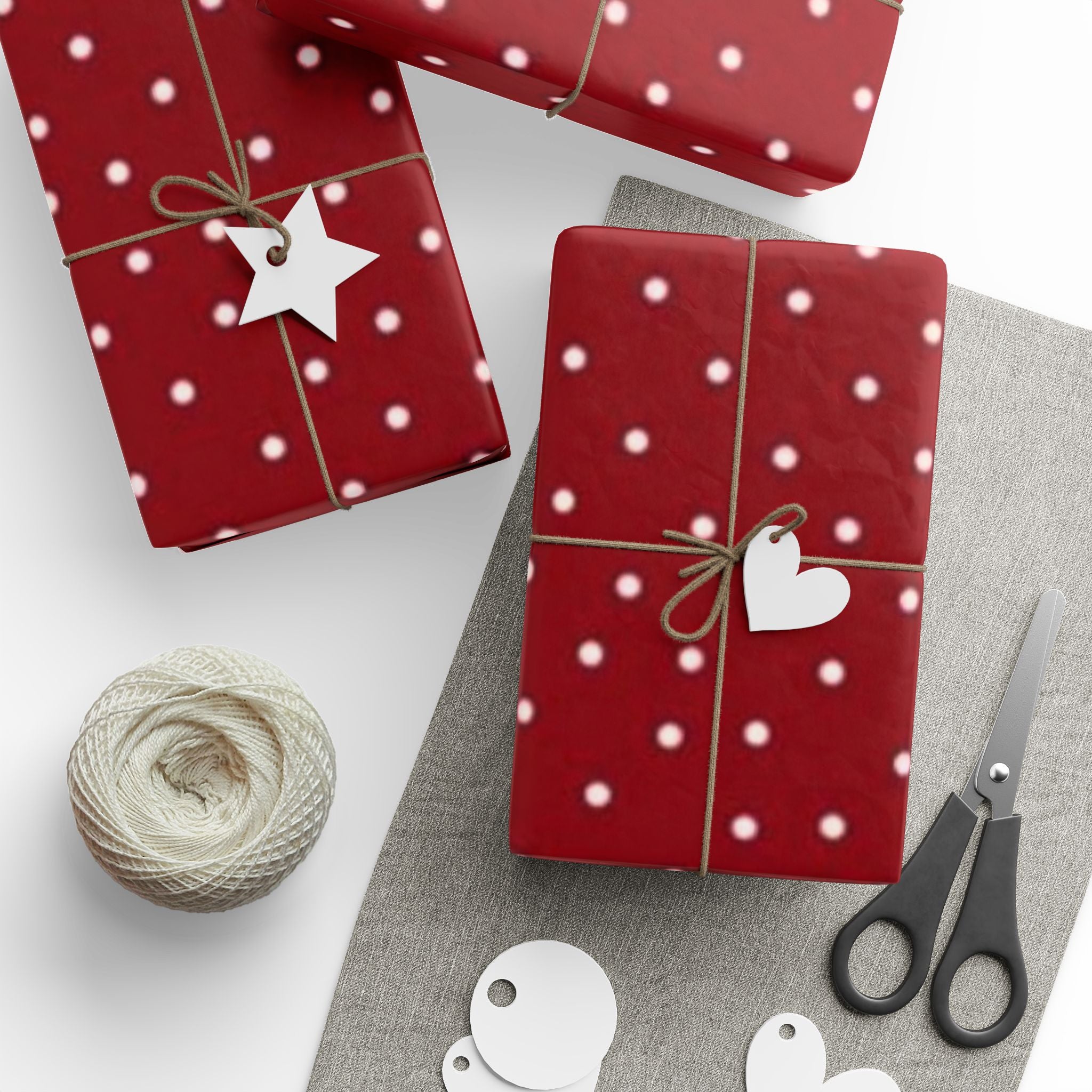 Festive Wrapping Paper for All Occasions - Christmas, Birthdays, Holidays, Parties, Gift Wrap, Red Polka Dots
