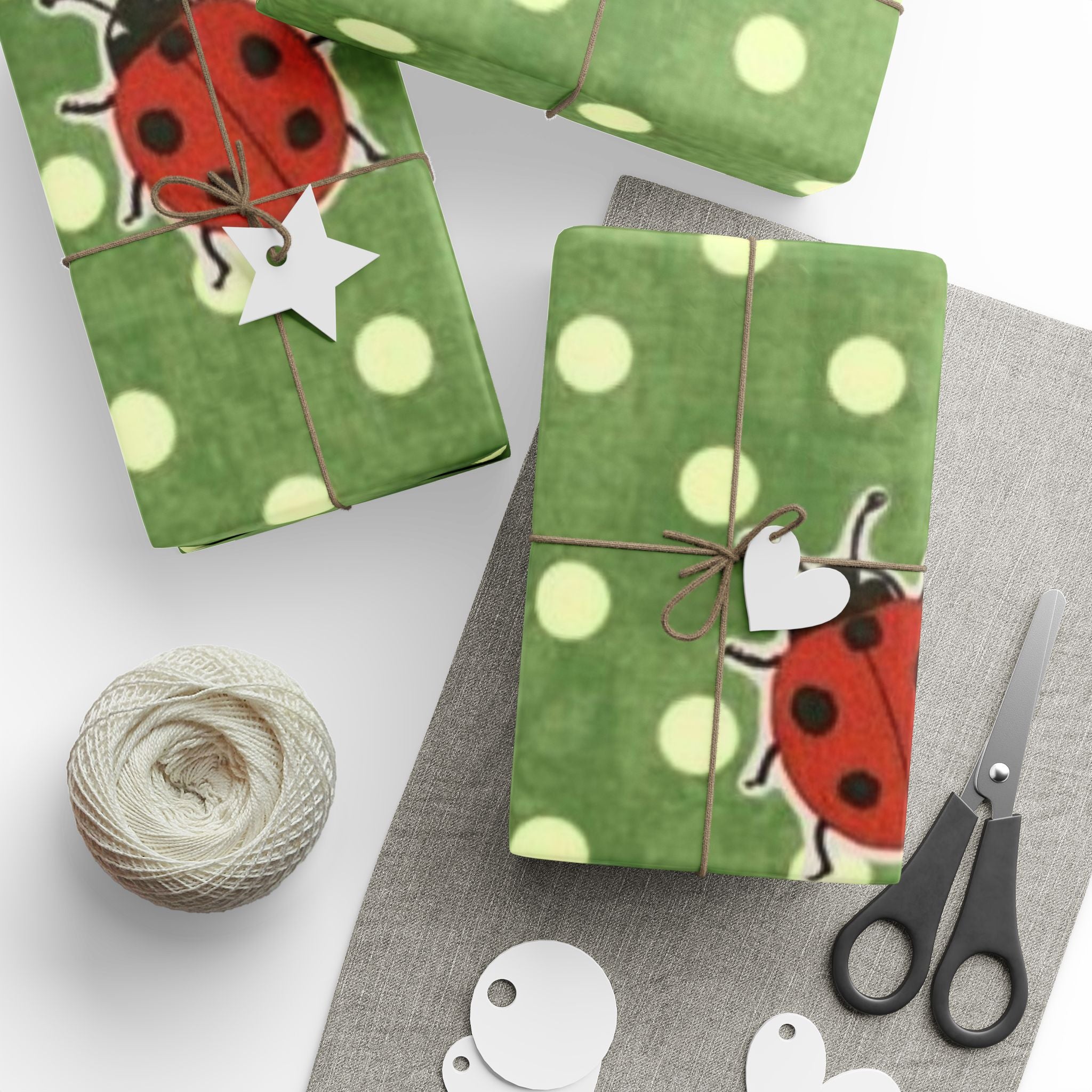 Ladybug Polka Dot Wrapping Paper, Eco-Friendly Gift Wrap for All Occasions, Birthday, Christmas, Party Decor, Unique Gift Presentation