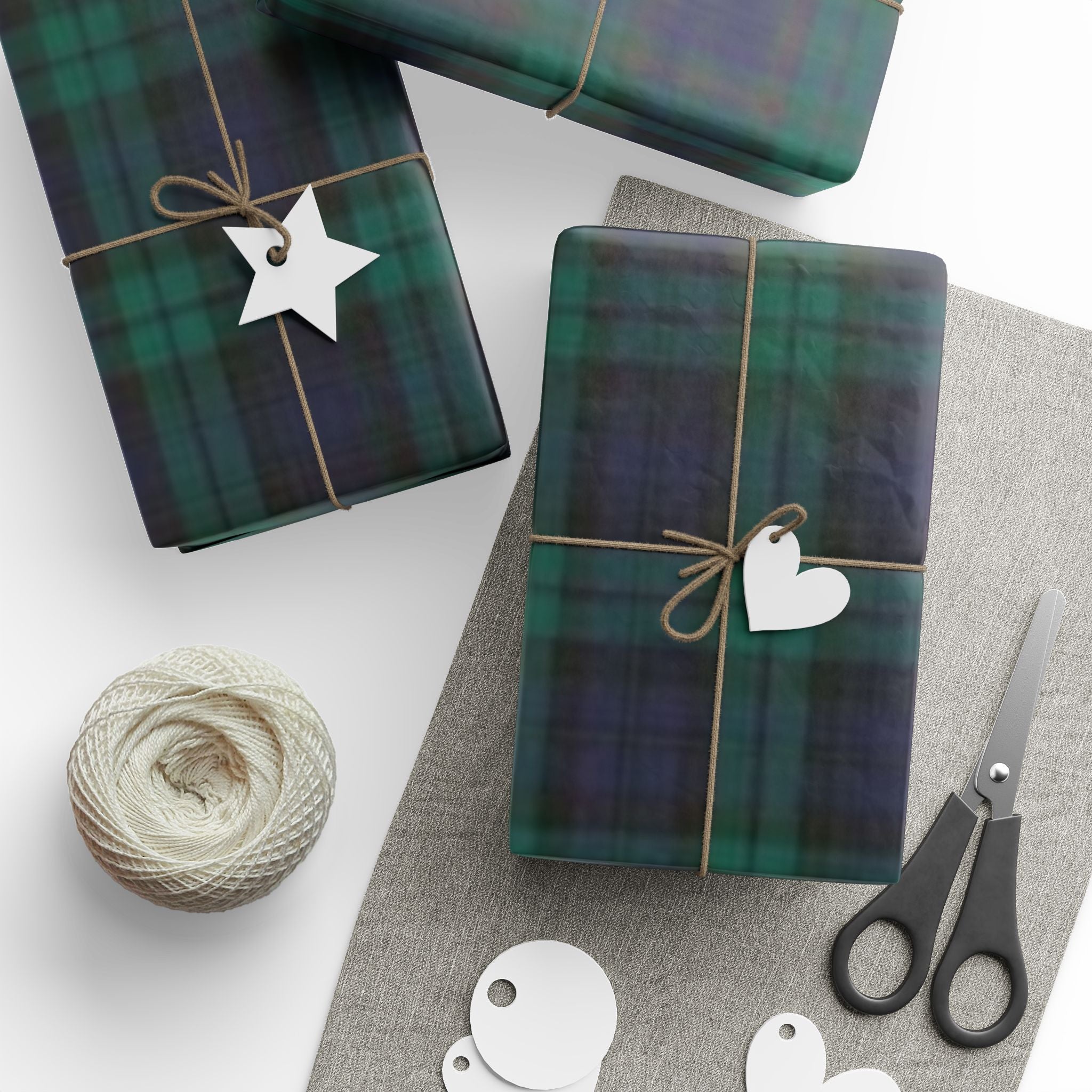 Blackwatch Tartan Wrapping Paper — Classic Scottish Plaid Gift Wrap for Holidays & Weddings
