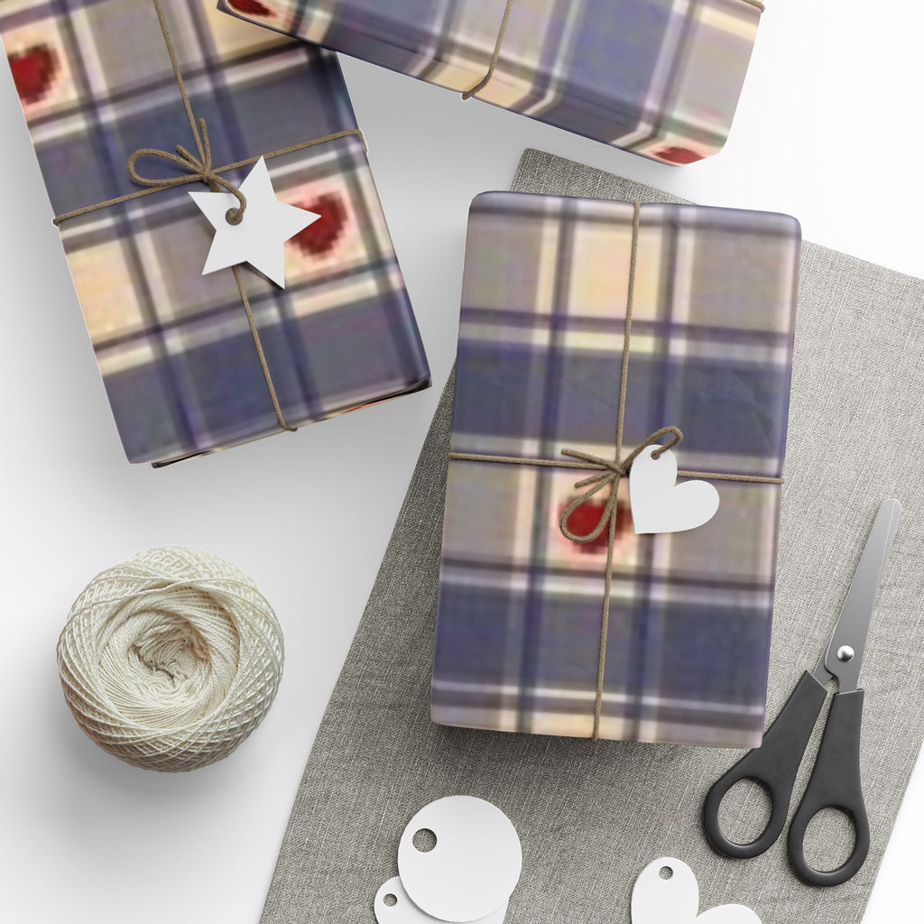 Heartfelt Plaid Wrapping Paper - Perfect for Valentine's, Birthdays, Gifts, Celebrate Love, Gift Wrapping