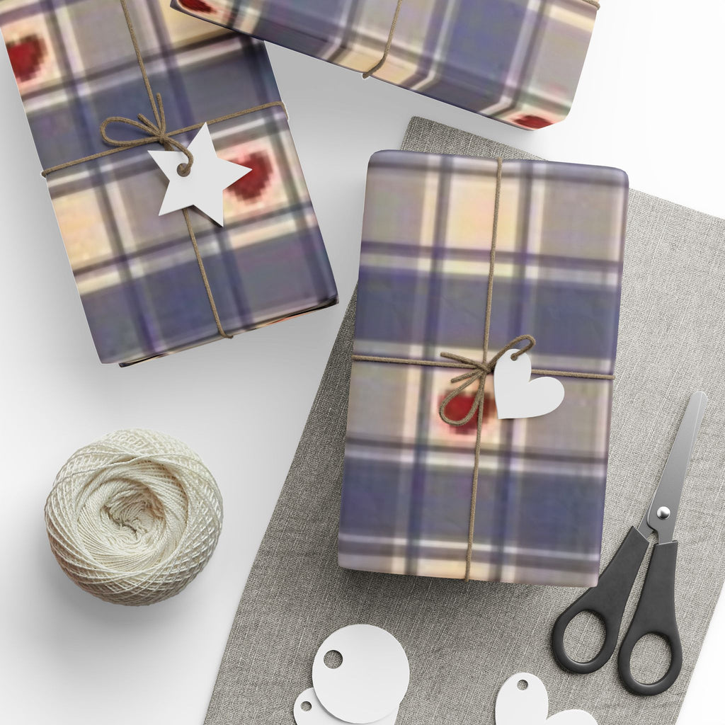 Heartfelt Plaid Wrapping Paper - Perfect for Valentine's, Birthdays, Gifts, Celebrate Love, Gift Wrapping