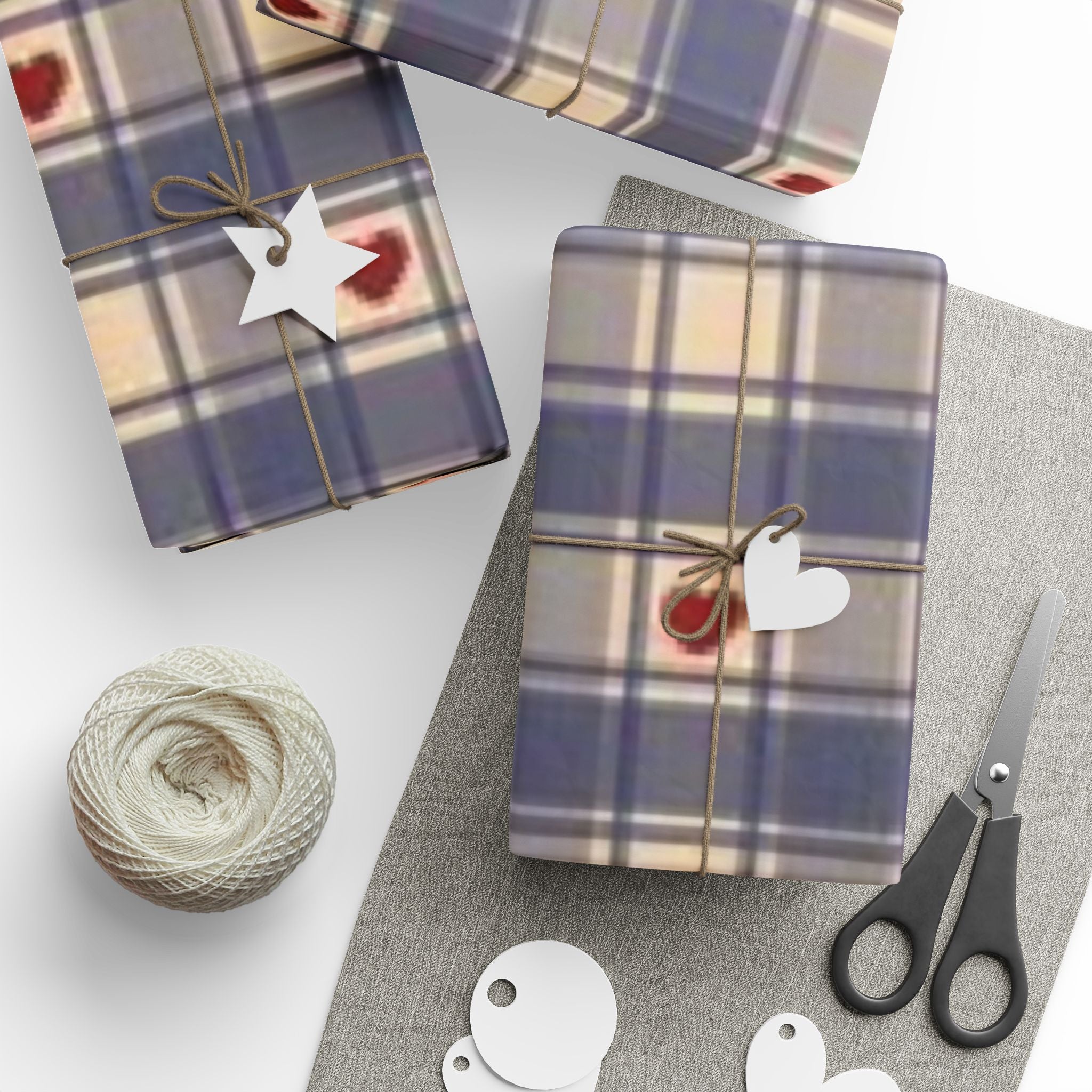 Heartfelt Plaid Wrapping Paper - Perfect for Valentine's, Birthdays, Gifts, Celebrate Love, Gift Wrapping