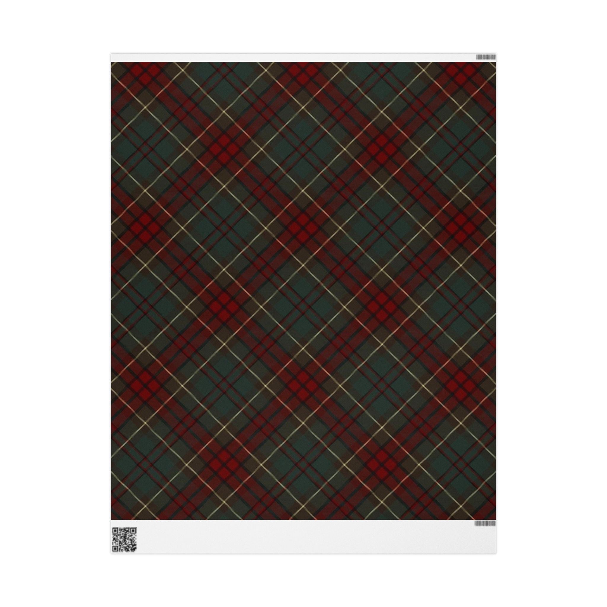 Plaid Wrapping Paper Roll — Classic Red & Green Tartan Gift Wrap for Christmas