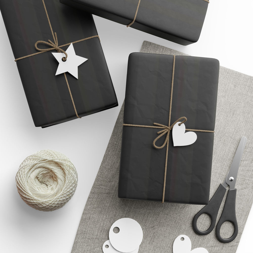 Elegant Black Wrapping Papers, Minimalist Gift Wrap Roll, Modern Party Supplies, Birthday, Holiday, Eco-Friendly Wrapping