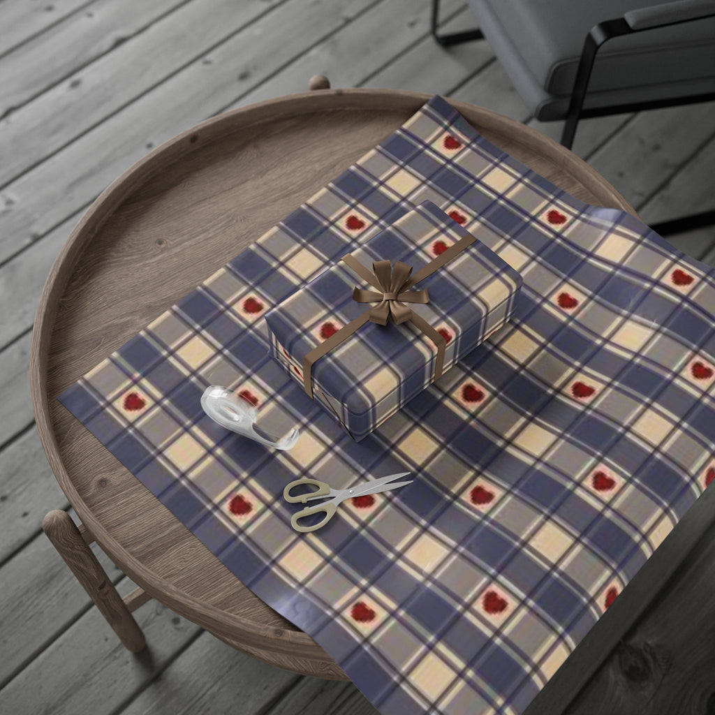 Heartfelt Plaid Wrapping Paper - Perfect for Valentine's, Birthdays, Gifts, Celebrate Love, Gift Wrapping
