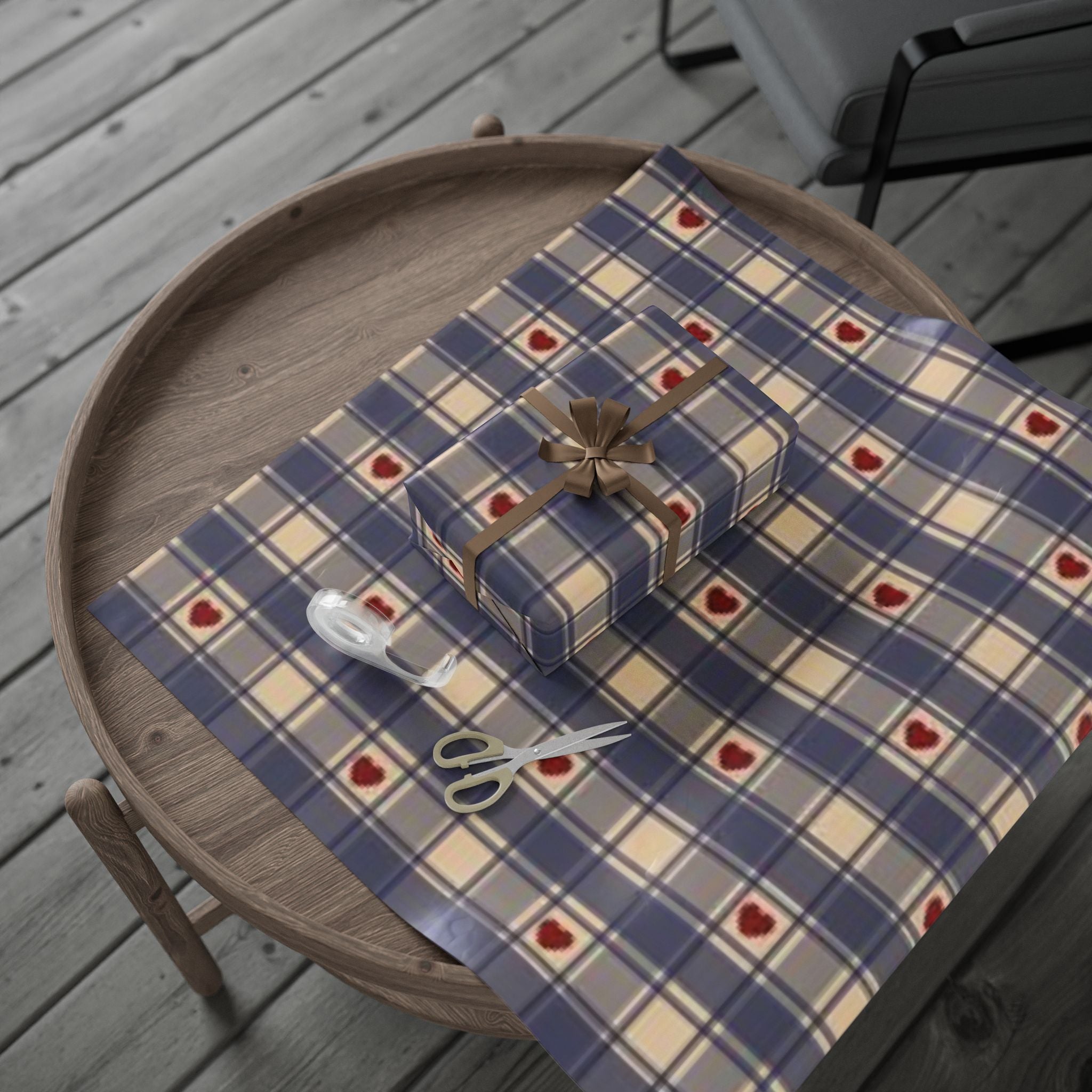 Heartfelt Plaid Wrapping Paper - Perfect for Valentine's, Birthdays, Gifts, Celebrate Love, Gift Wrapping