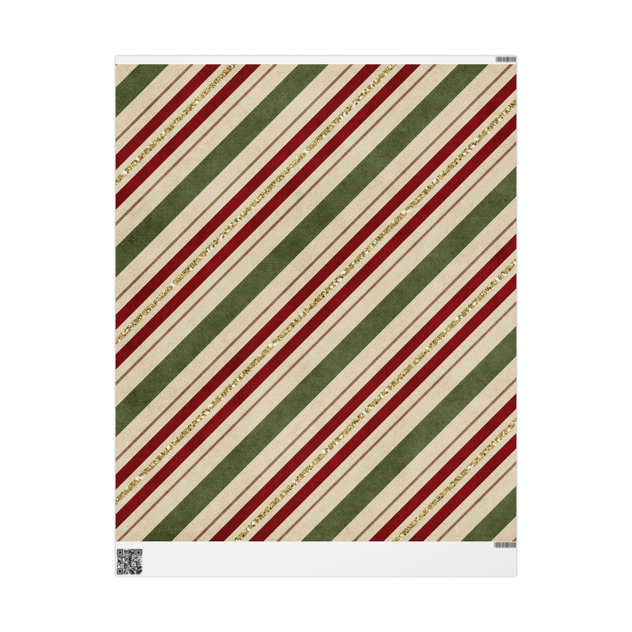 Festive Striped Wrapping Paper, Holiday Gift Wrap, Christmas Wrapping, Eco-Friendly Paper, Seasonal Decor