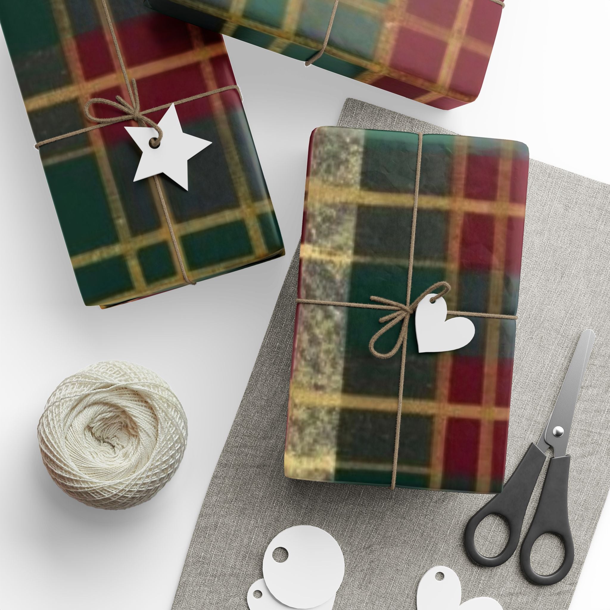 Plaid Wrapping Paper Roll, Holiday Gift Wrap, Christmas Decor, Festive Wrapping Paper, Eco-Friendly Gift Wrap