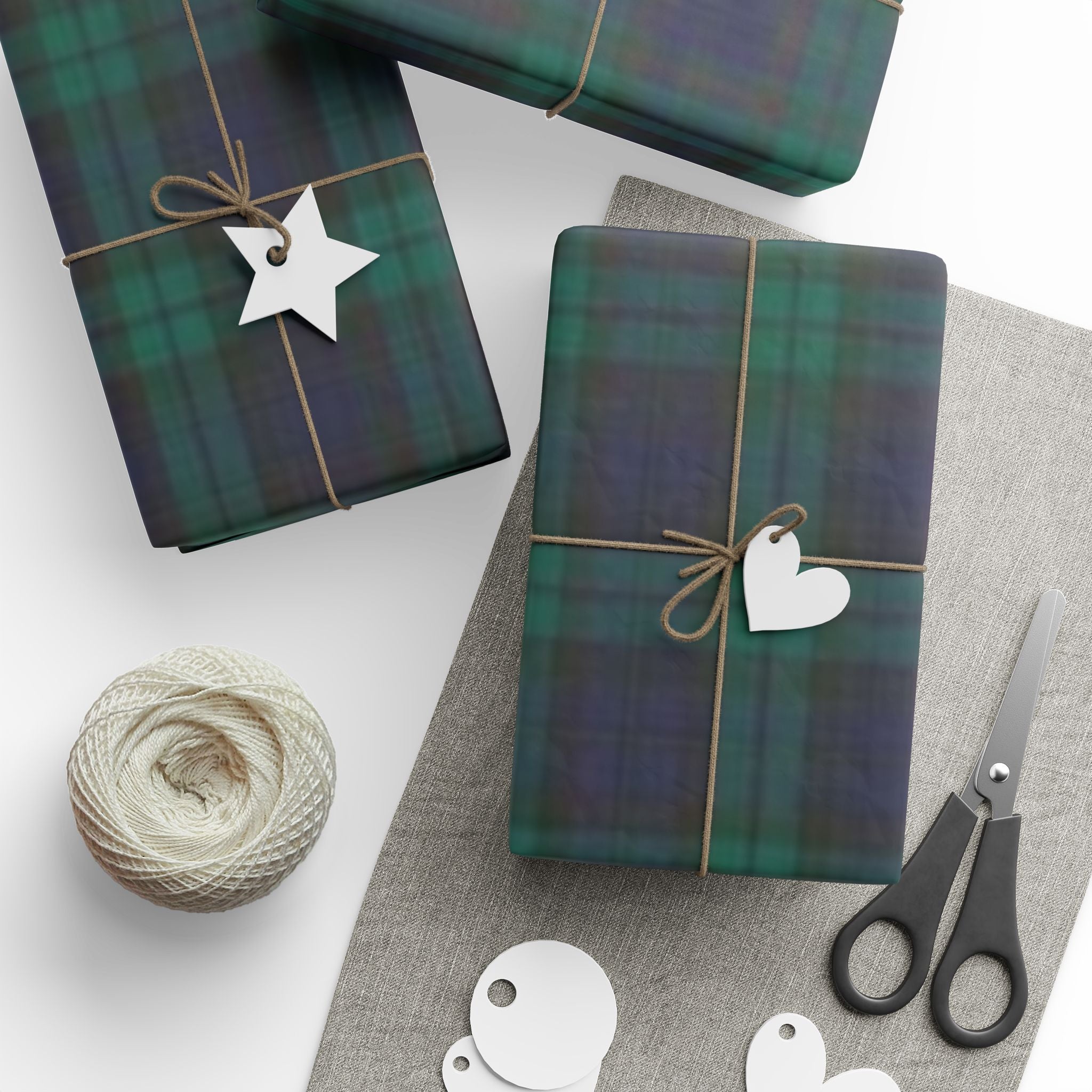 Blackwatch Tartan Wrapping Paper — Classic Scottish Plaid Gift Wrap for Holidays & Weddings