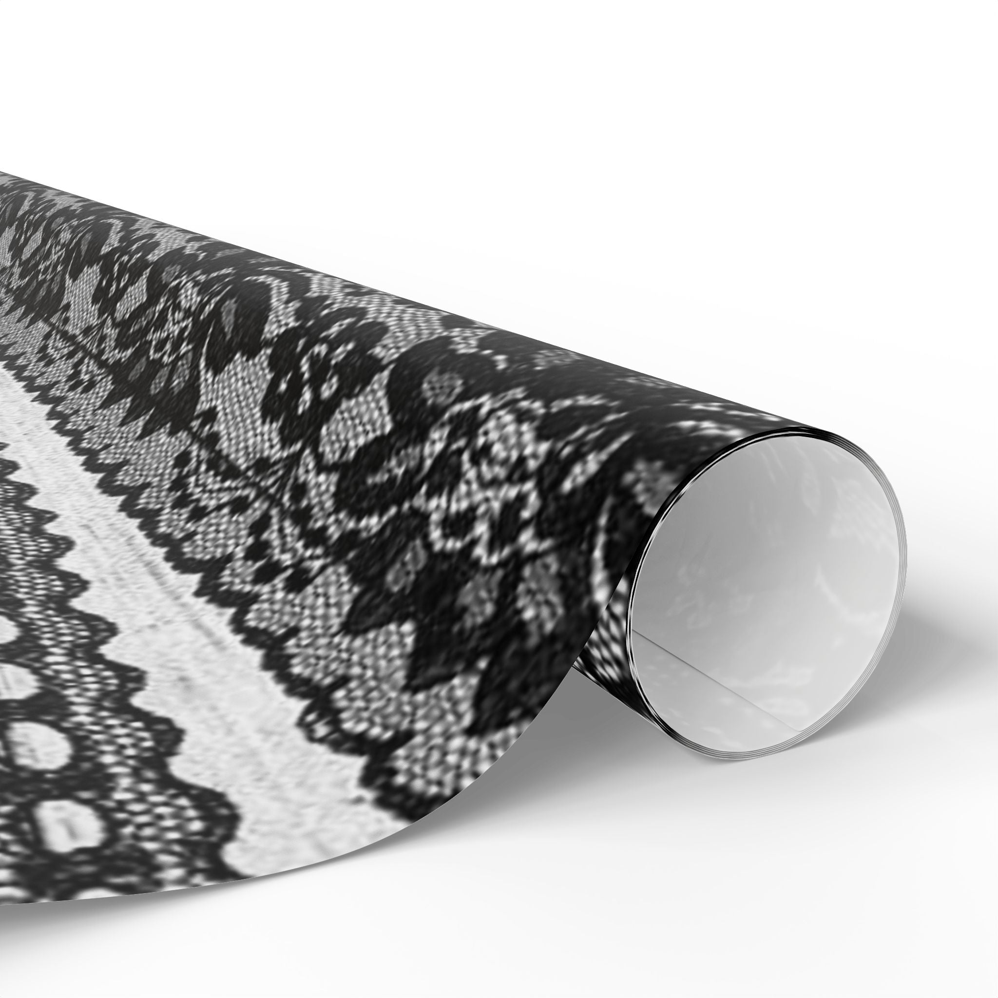 Elegant Lace Black and White Wrapping Paper, Gift Wrap for Weddings, Birthdays, Holidays, DIY Projects, Party Decor