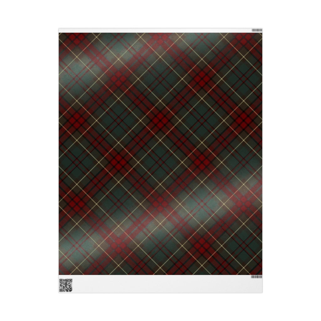 Plaid Wrapping Paper Roll — Classic Red & Green Tartan Gift Wrap for Christmas
