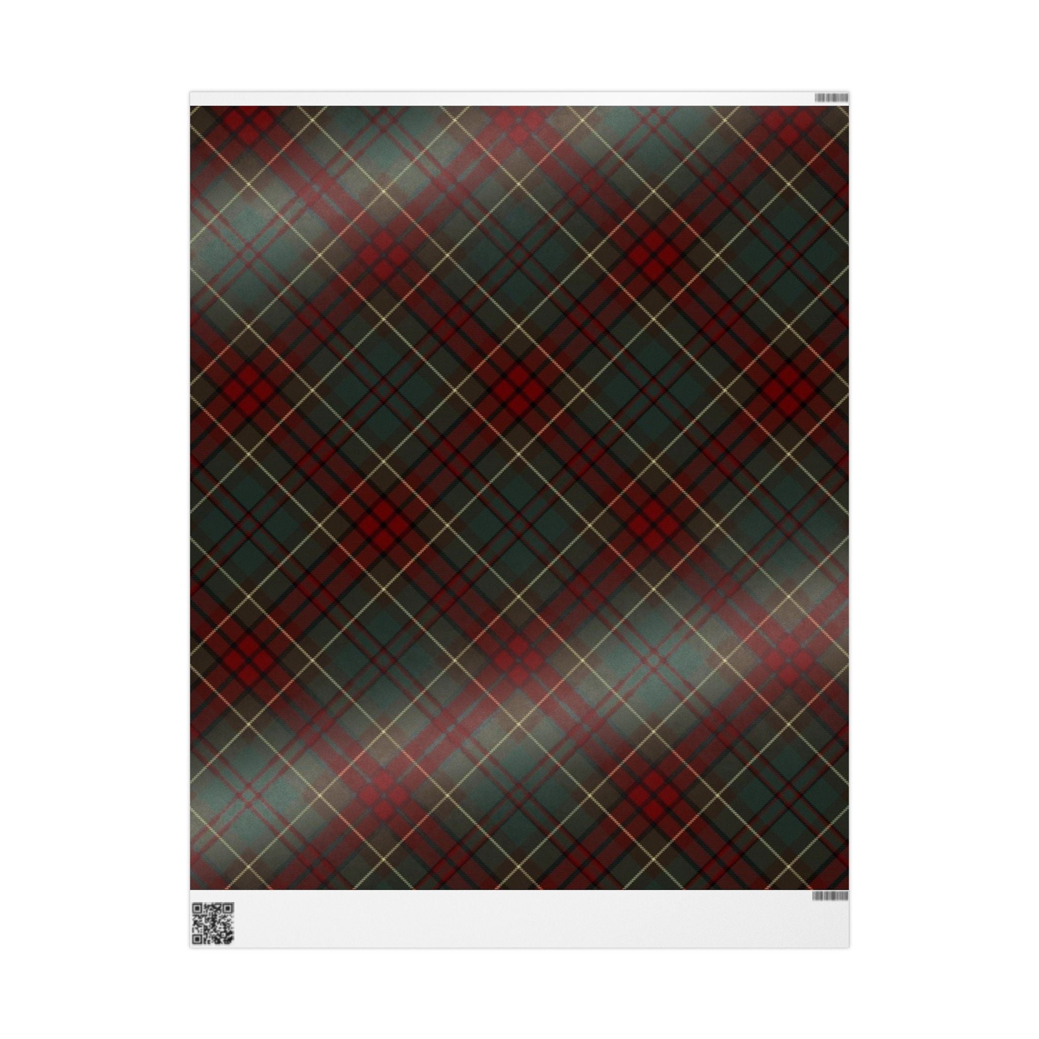 Plaid Wrapping Paper Roll — Classic Red & Green Tartan Gift Wrap for Christmas