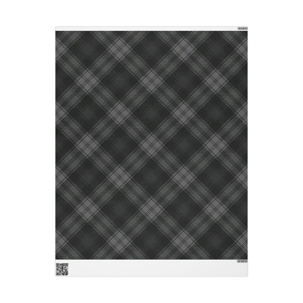 Elegant Black Plaid Wrapping Paper, Versatile Gift Wrap for Holidays, Birthdays, Weddings, and Special Occasions