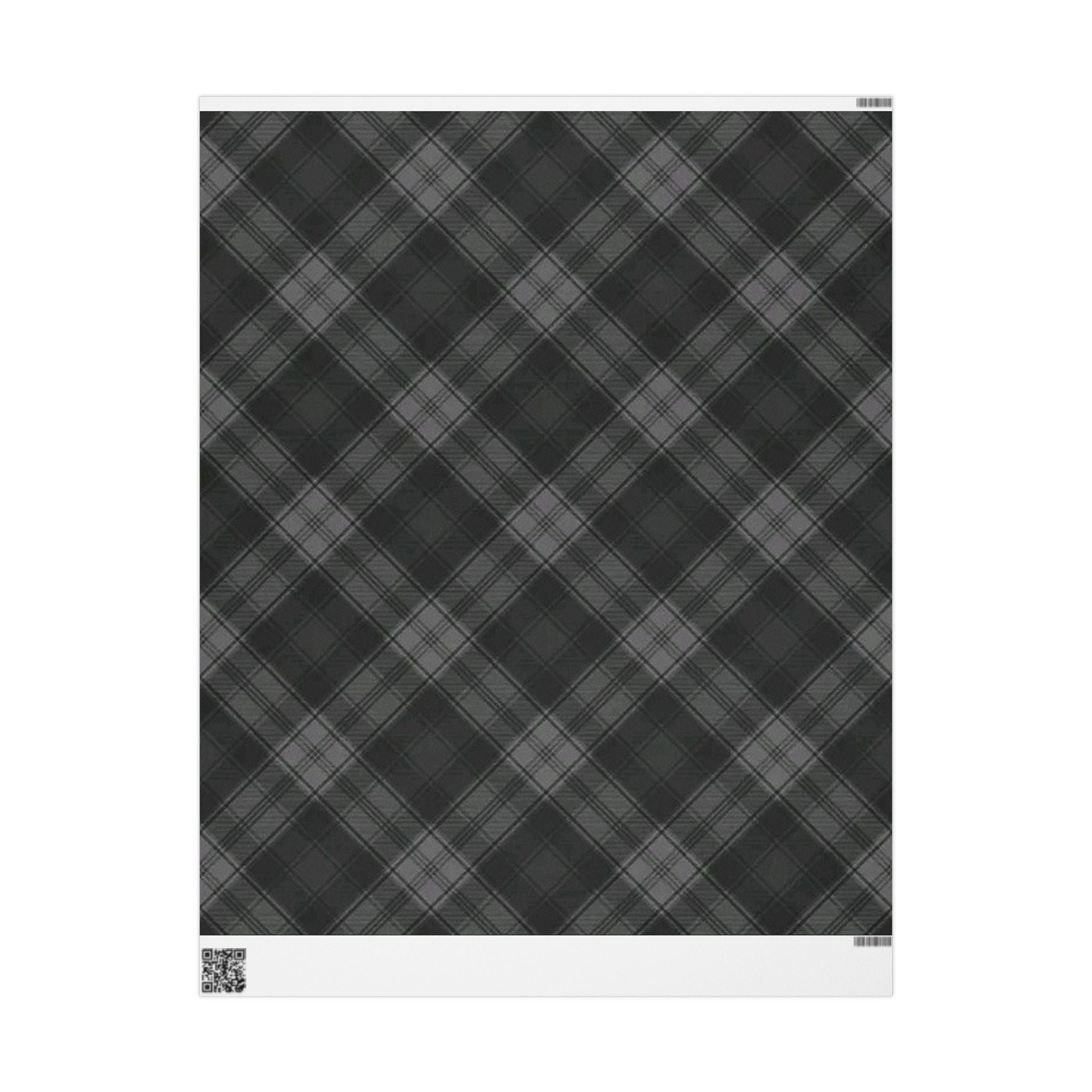 Elegant Black Plaid Wrapping Paper, Versatile Gift Wrap for Holidays, Birthdays, Weddings, and Special Occasions