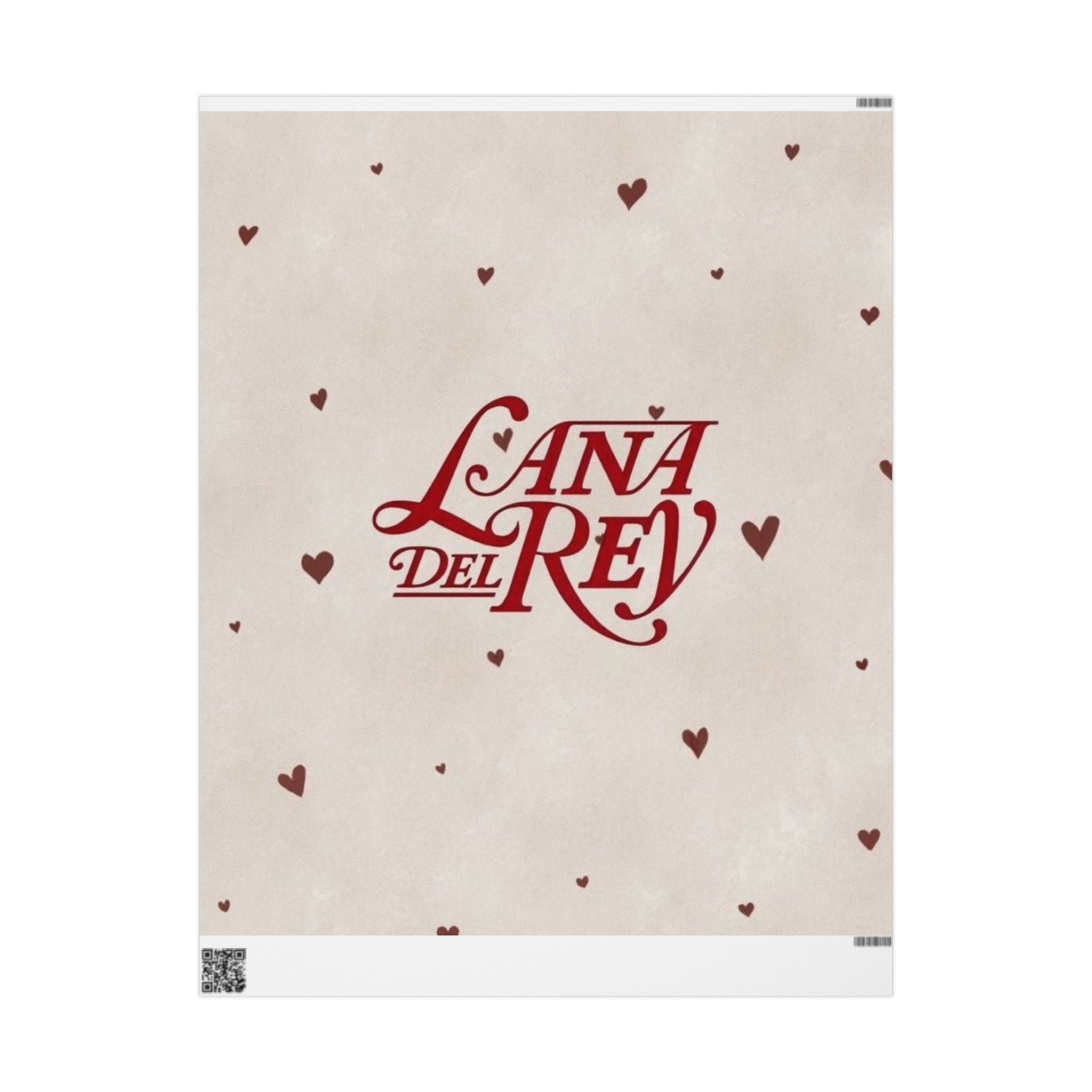 Lana Del Rey Heart Pattern Wrapping Paper, Gift Wrap for Birthdays, Anniversaries, Holidays, Artsy Presents, Customized Packaging