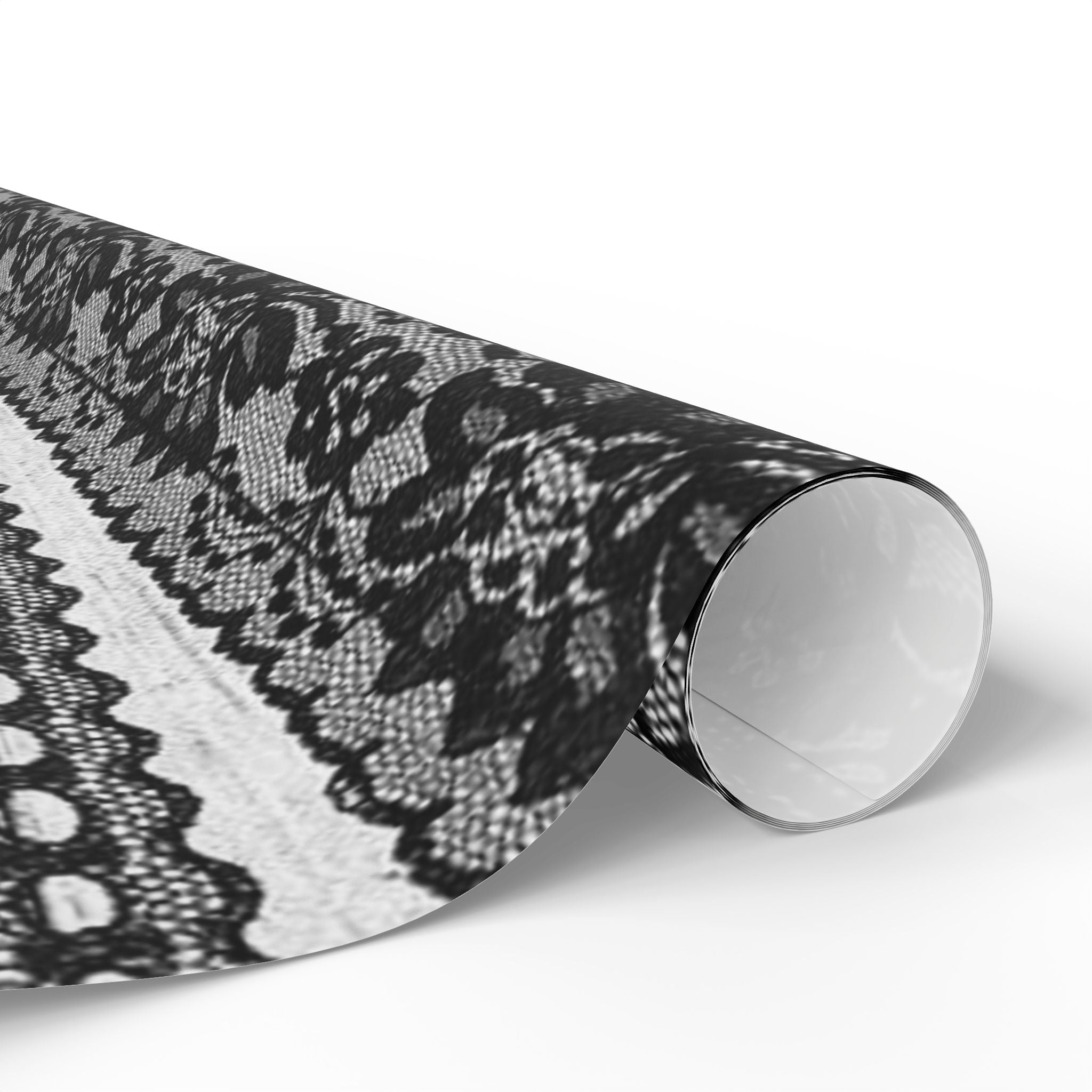 Elegant Lace Black and White Wrapping Paper, Gift Wrap for Weddings, Birthdays, Holidays, DIY Projects, Party Decor
