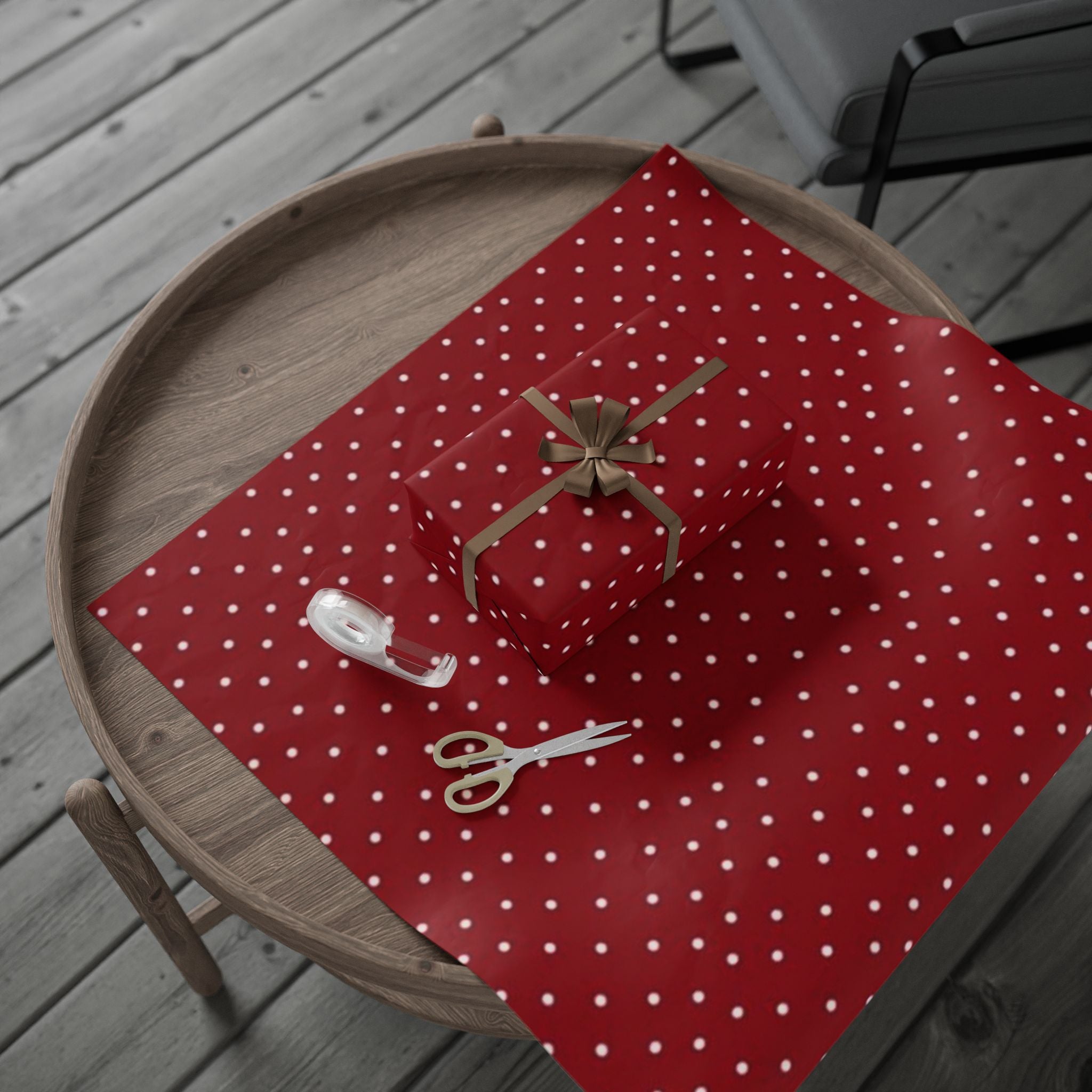 Festive Wrapping Paper for All Occasions - Christmas, Birthdays, Holidays, Parties, Gift Wrap, Red Polka Dots