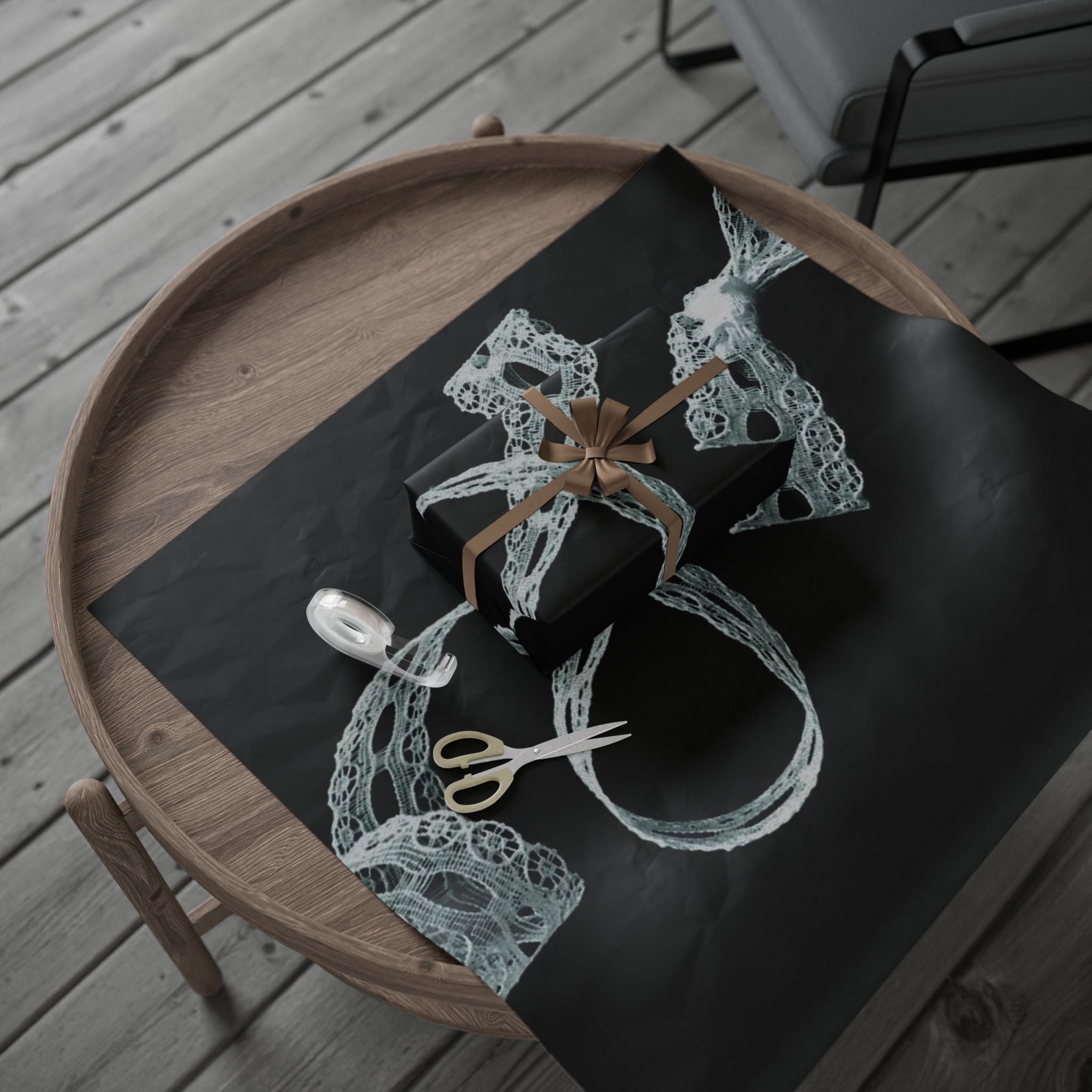Elegant Black Lace Wrapping Paper, Unique Gift Wrap, Special Occasions, Holiday Wrapping, Wedding Decor, Craft Supply
