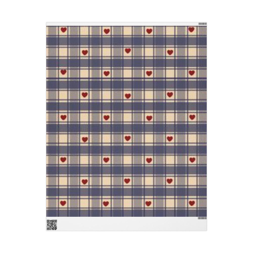 Heartfelt Plaid Wrapping Paper - Perfect for Valentine's, Birthdays, Gifts, Celebrate Love, Gift Wrapping