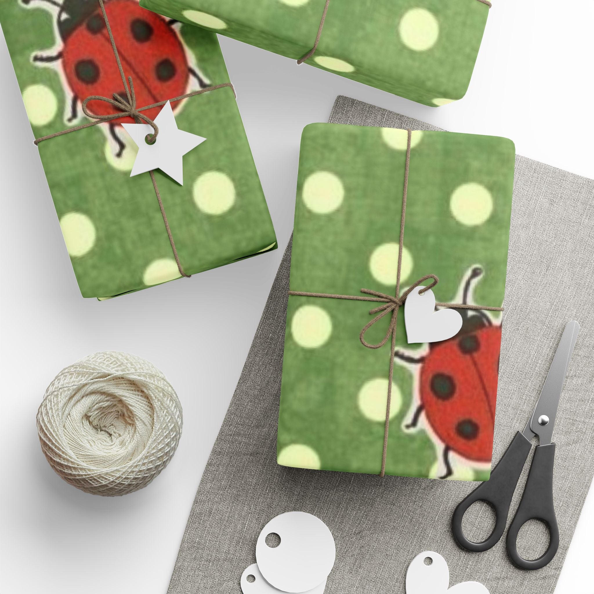 Ladybug Polka Dot Wrapping Paper, Eco-Friendly Gift Wrap for All Occasions, Birthday, Christmas, Party Decor, Unique Gift Presentation