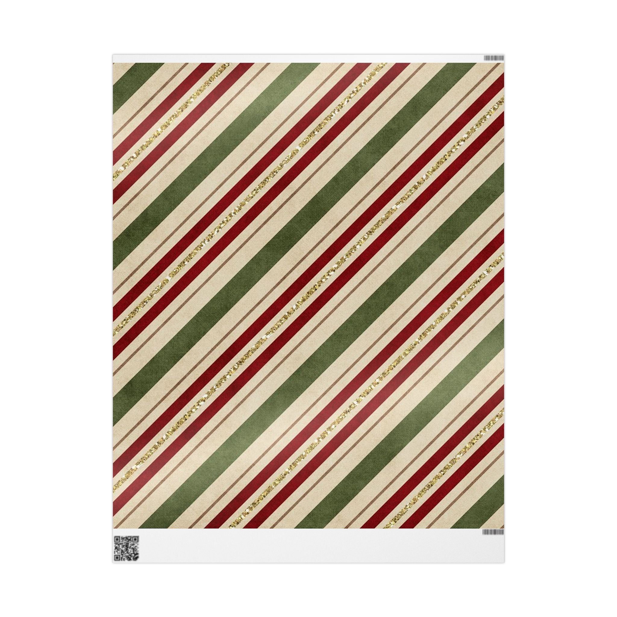 Festive Striped Wrapping Paper, Holiday Gift Wrap, Christmas Wrapping, Eco-Friendly Paper, Seasonal Decor