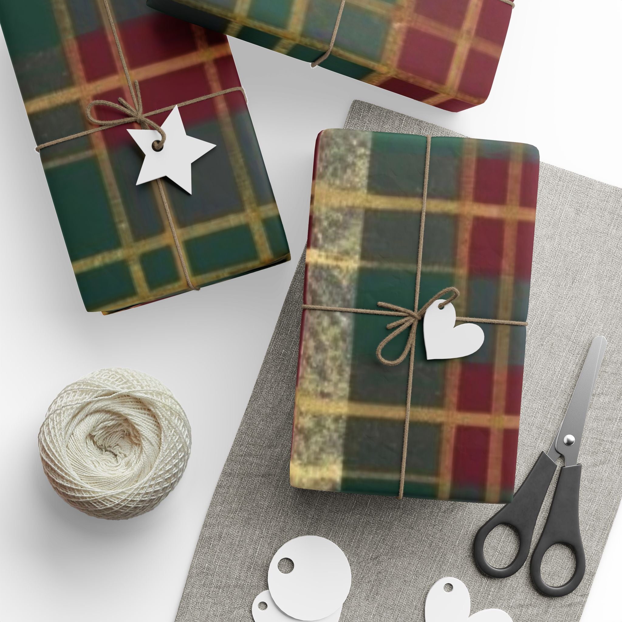 Plaid Wrapping Paper Roll, Holiday Gift Wrap, Christmas Decor, Festive Wrapping Paper, Eco-Friendly Gift Wrap
