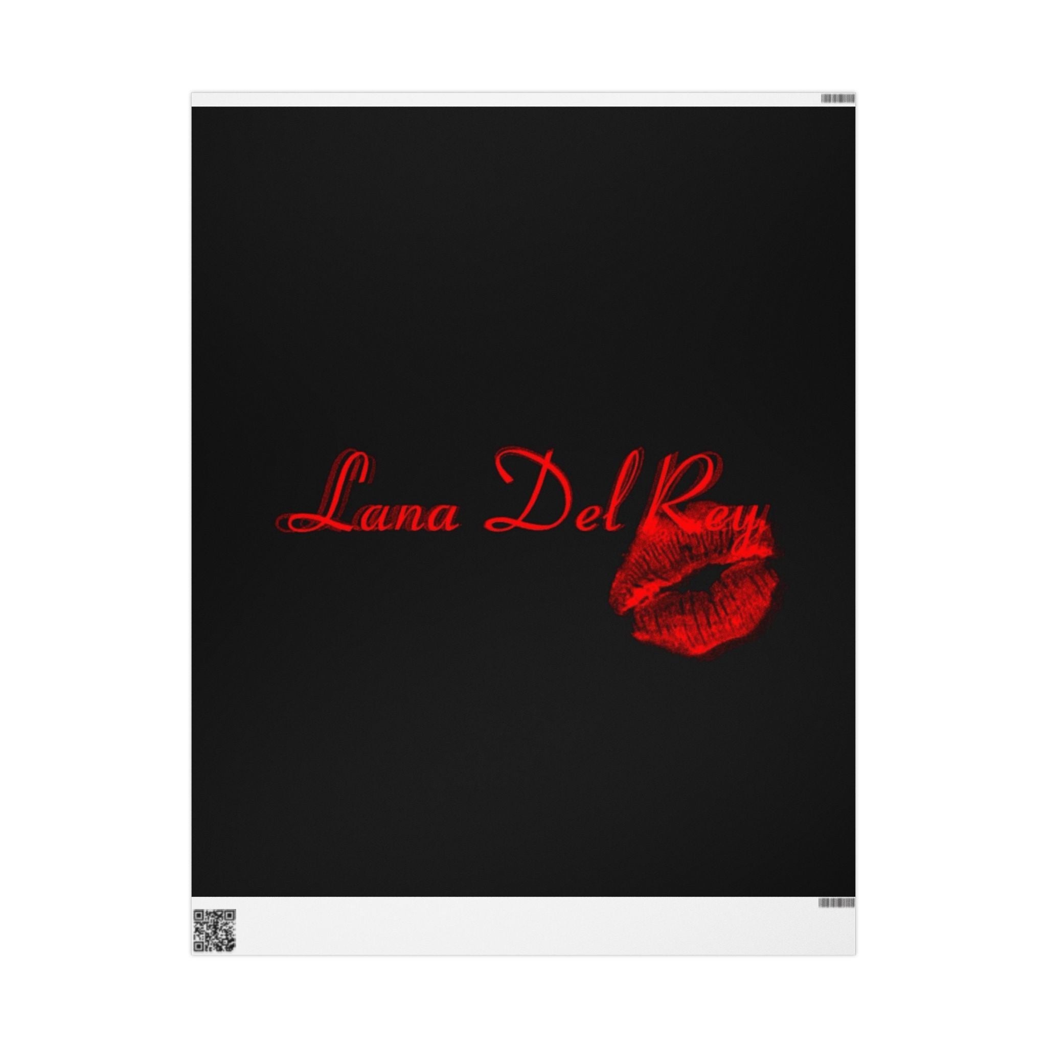 Elegant Lana Del Rey Wrapping Paper, Gift Wrapping, Black Paper with Kiss Design, Trendy Holiday Wrap, Unique Party Supplies