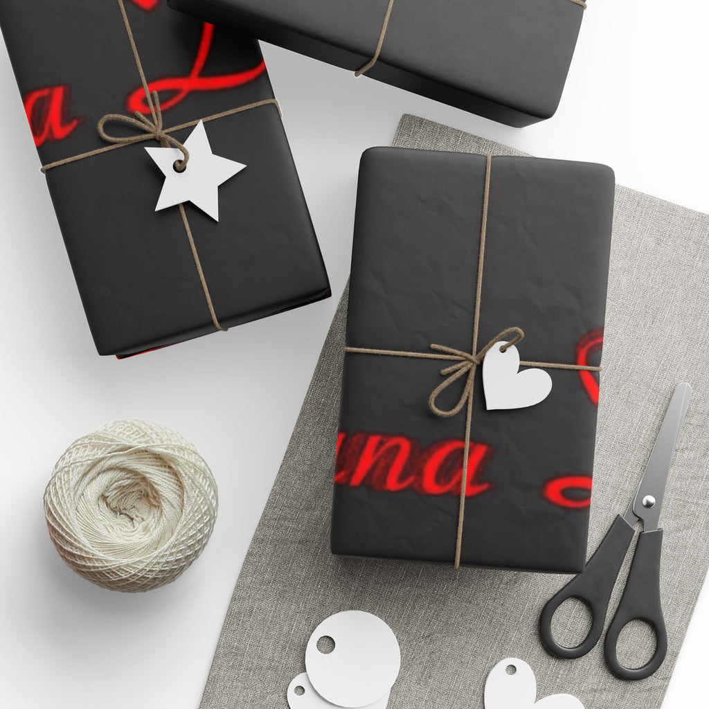 Elegant Lana Del Rey Wrapping Paper, Gift Wrapping, Black Paper with Kiss Design, Trendy Holiday Wrap, Unique Party Supplies