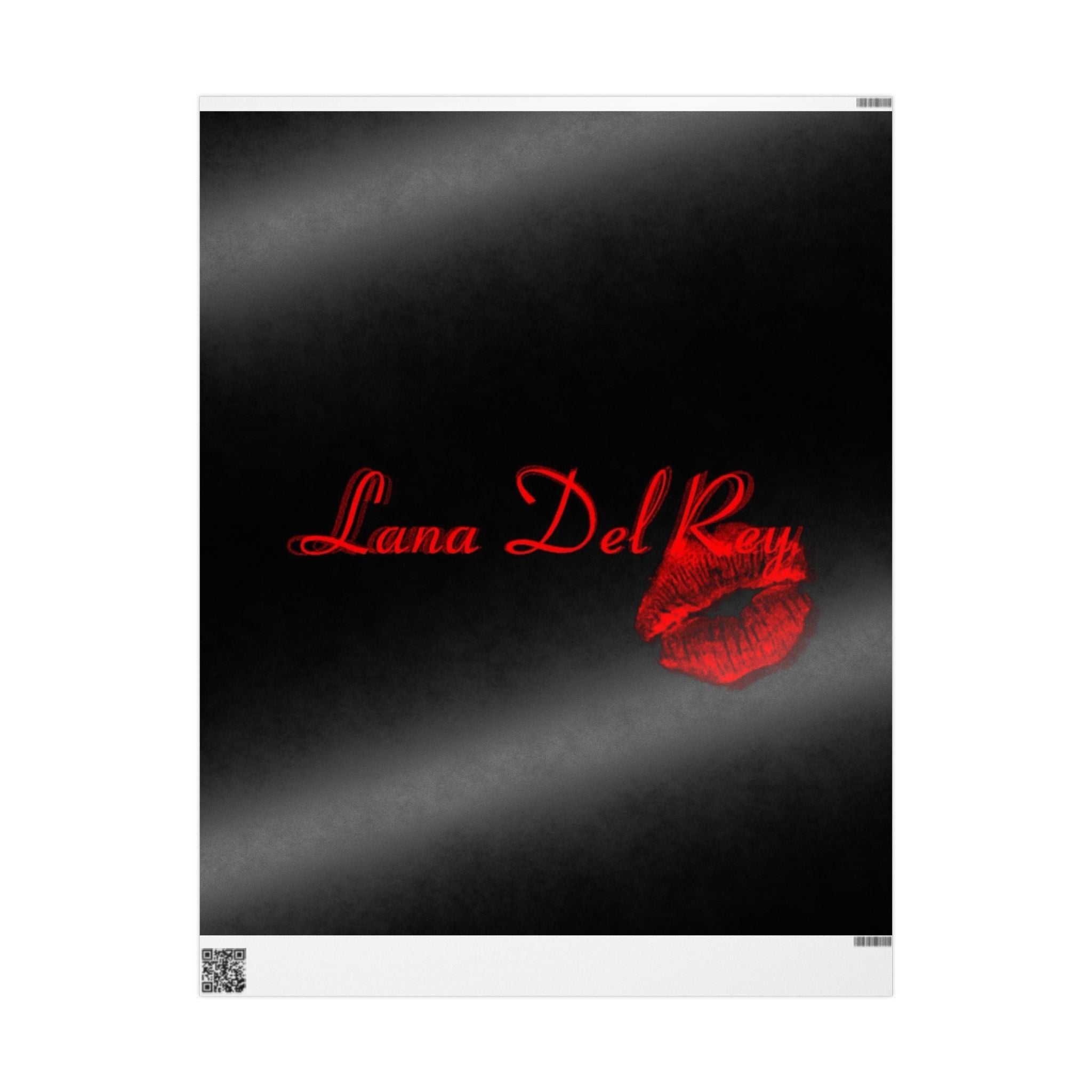 Elegant Lana Del Rey Wrapping Paper, Gift Wrapping, Black Paper with Kiss Design, Trendy Holiday Wrap, Unique Party Supplies