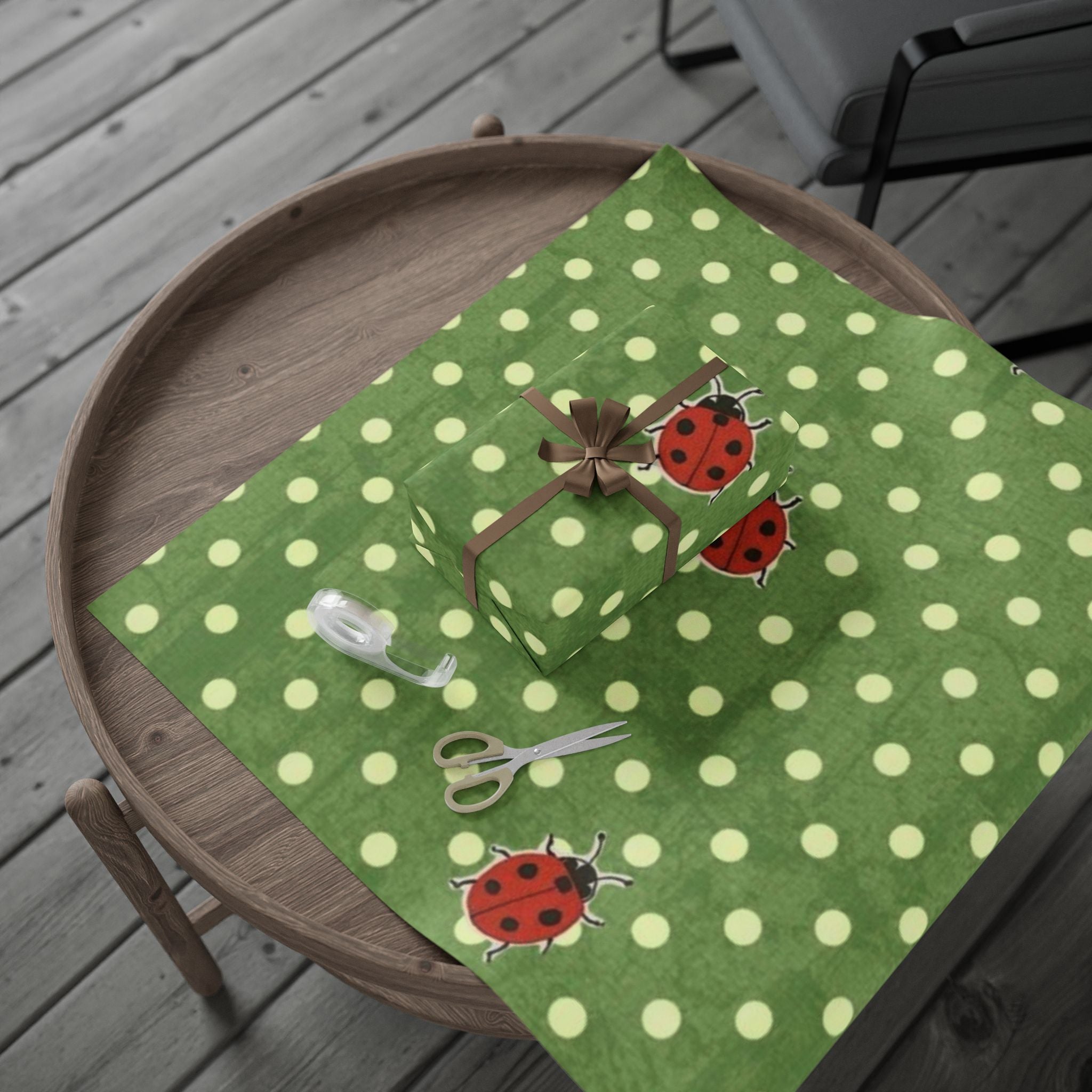 Ladybug Polka Dot Wrapping Paper, Eco-Friendly Gift Wrap for All Occasions, Birthday, Christmas, Party Decor, Unique Gift Presentation