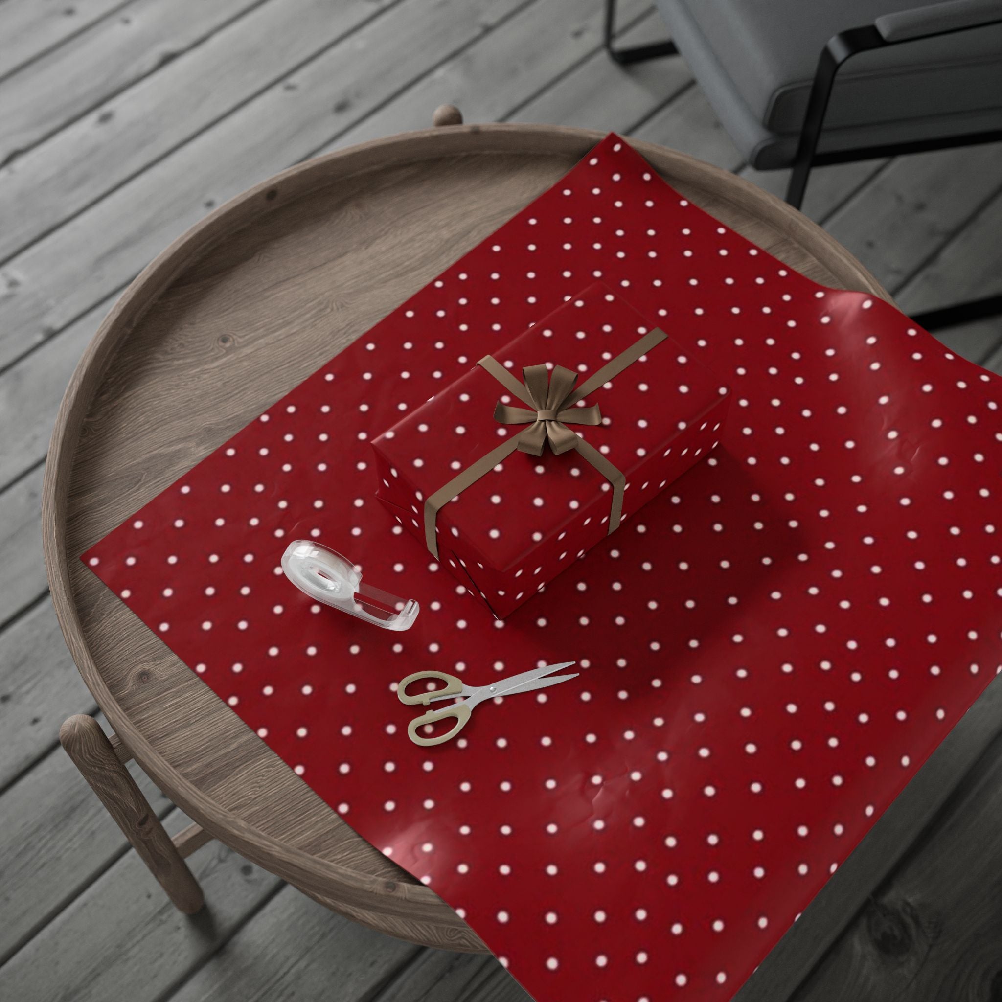 Festive Wrapping Paper for All Occasions - Christmas, Birthdays, Holidays, Parties, Gift Wrap, Red Polka Dots
