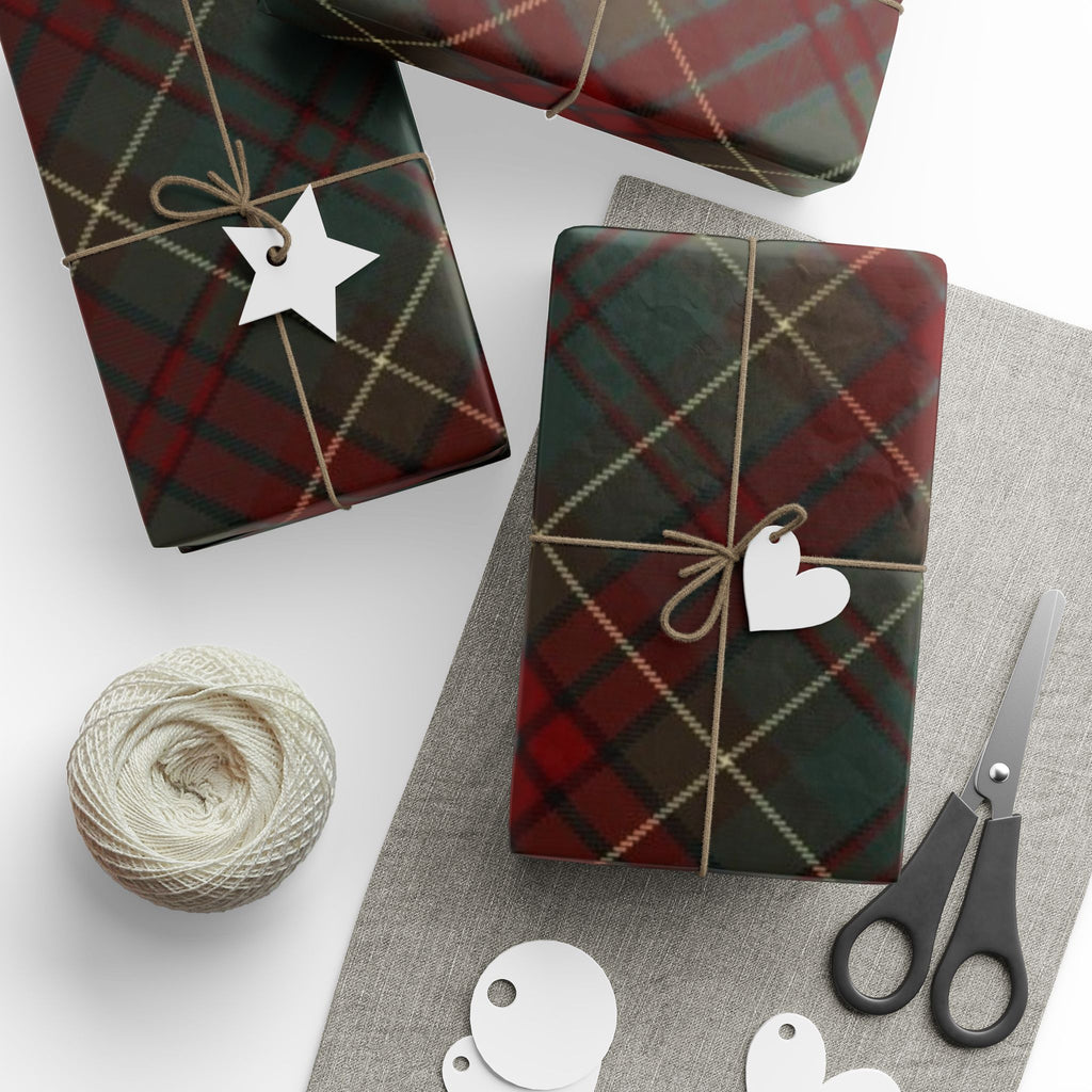 Plaid Wrapping Paper Roll — Classic Red & Green Tartan Gift Wrap for Christmas