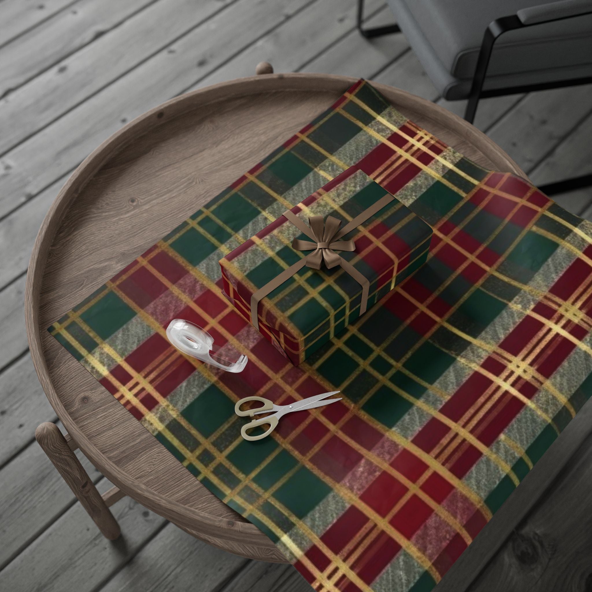 Plaid Wrapping Paper Roll, Holiday Gift Wrap, Christmas Decor, Festive Wrapping Paper, Eco-Friendly Gift Wrap