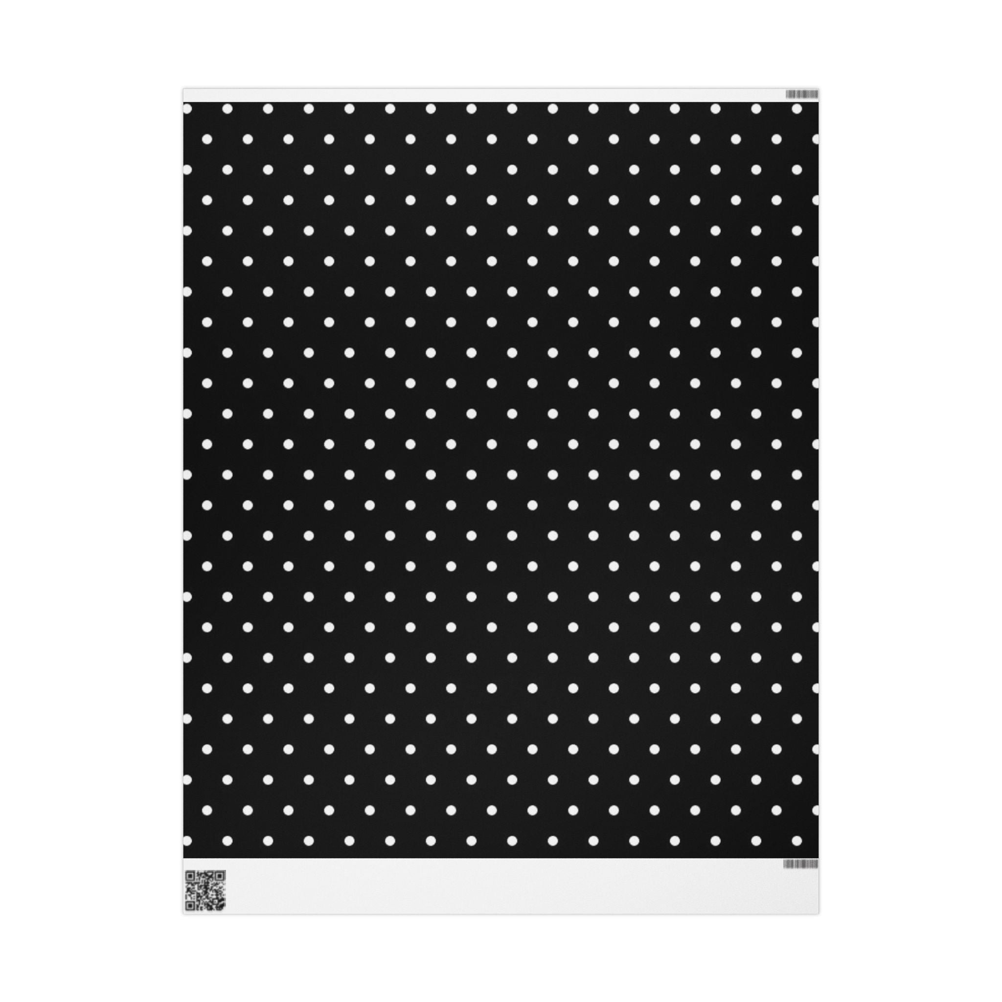 Stylish Polka Dot Wrapping Paper, Gift Wrap for Birthdays, Holidays, Parties, Elegant Black and White Design, Versatile Gift Packaging